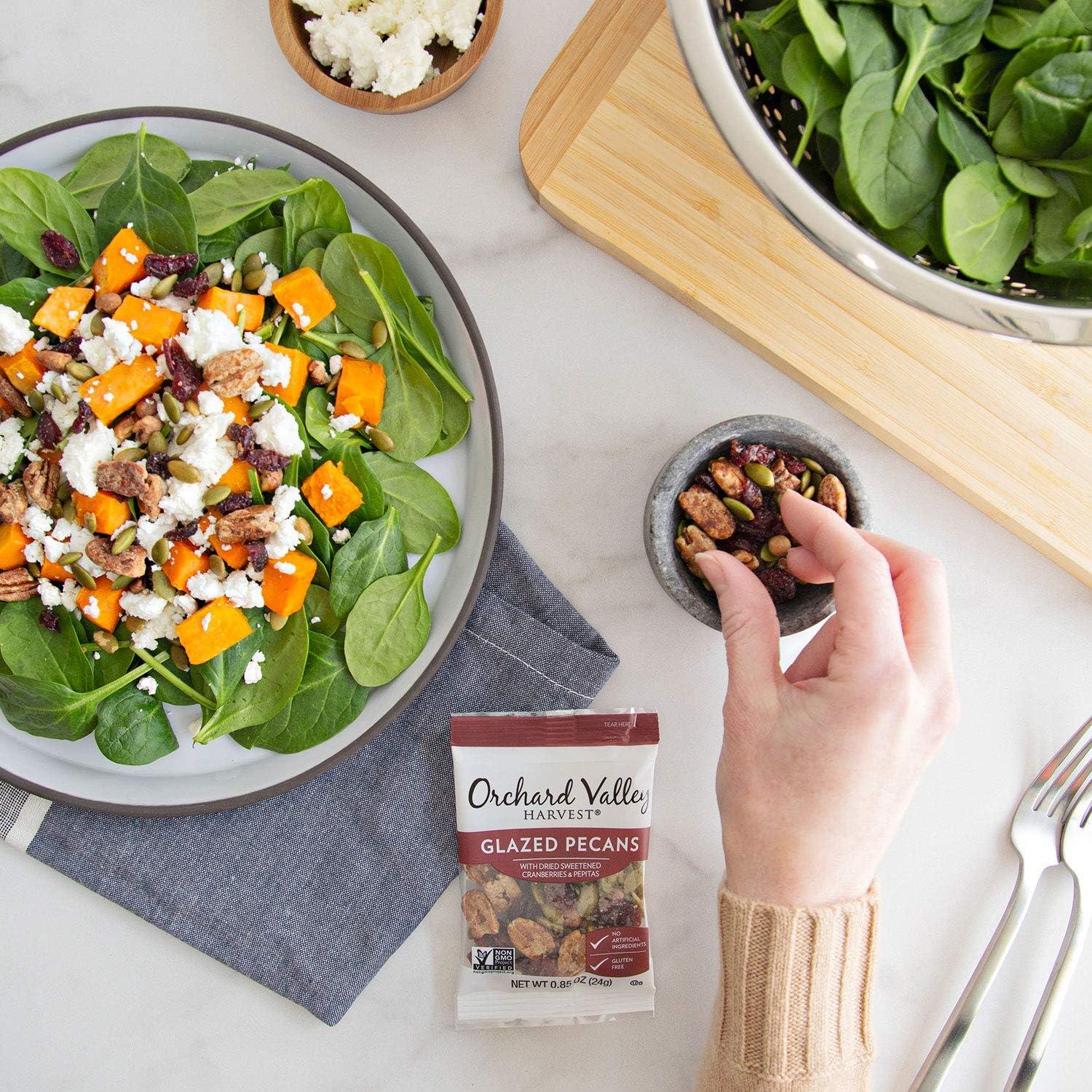 Orchard Valley Harvest Glazed Pecans Salad Toppers, 0.85 Ounce Bags (Pack of 15), with Cranberries and Pepitas, Non-GMO, No Artificial Ingredients - Image 5