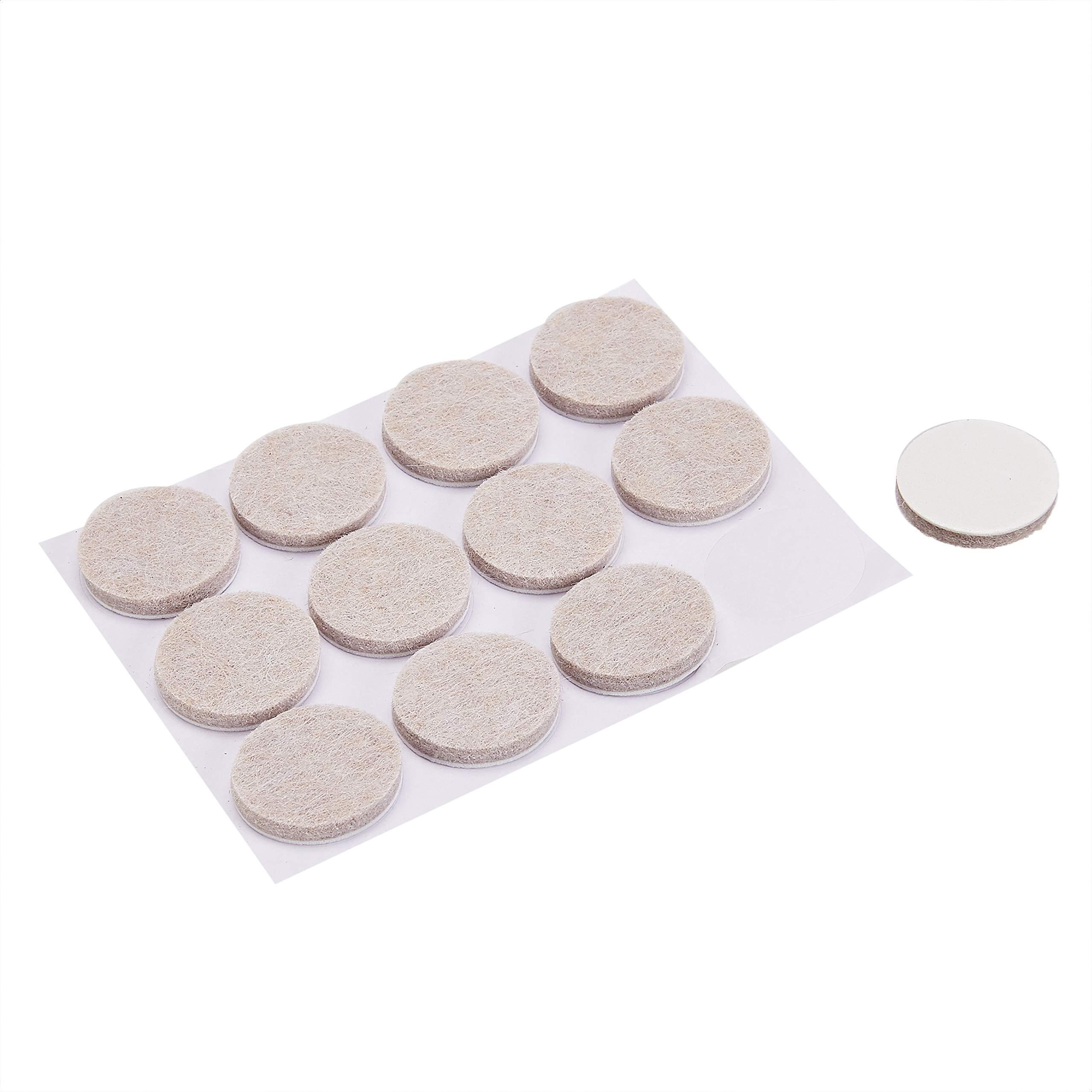 Amazon Basics Round Felt Furniture Pads, 1 inch, 32 Count, 4 x 4 x 3/8", 4.7" x 4.7" x 0.4", Beige - Image 3