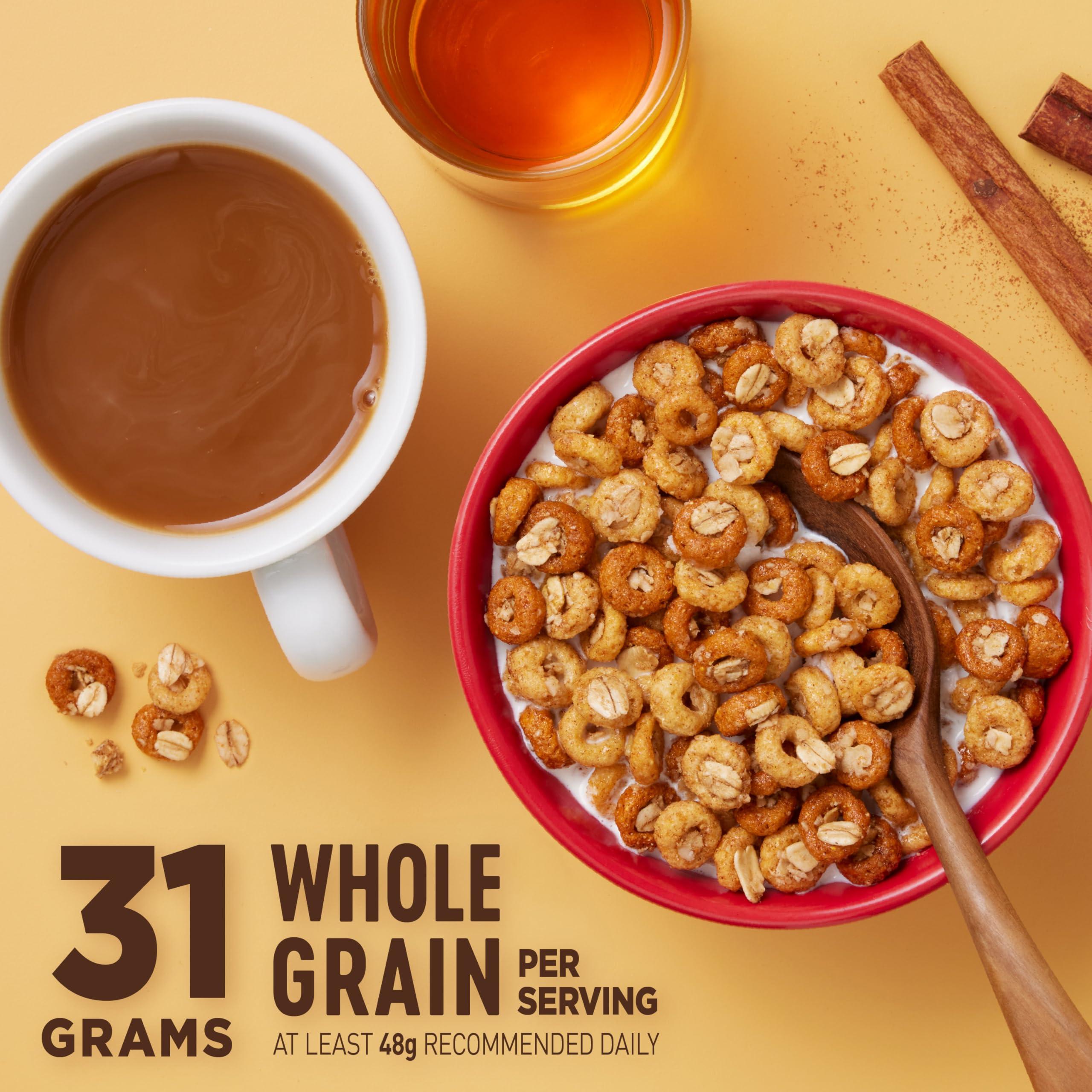 Cheerios Oat Crunch Cinnamon Breakfast Cereal, Made with Whole Grain, Family Size, 24 oz - Image 6