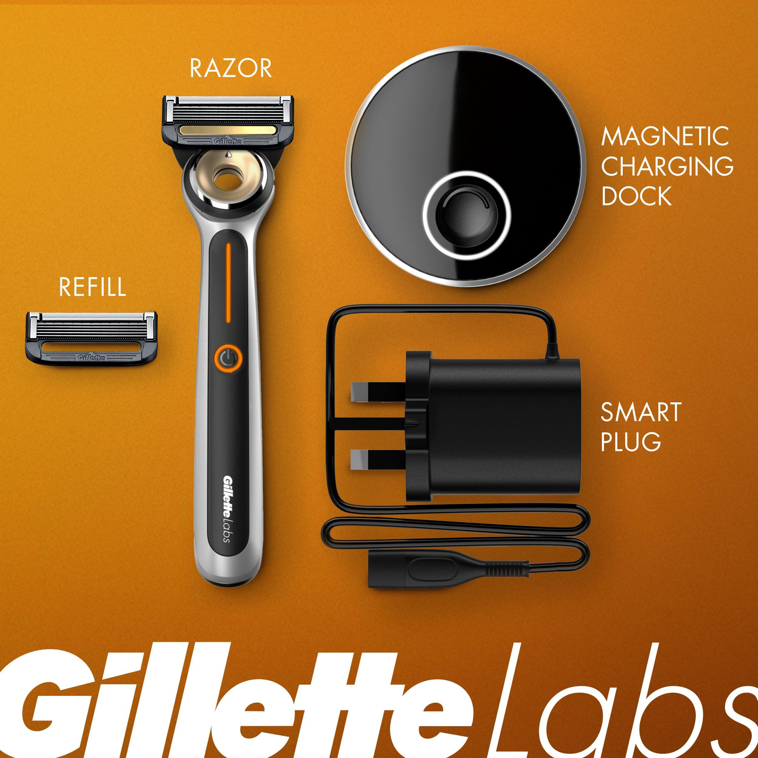 Gillette Heated Razor for Men, Starter Shave Kit by GilletteLabs, 1 Handle, 2 Razor Blade Refills, 1 Charging Dock - Image 2