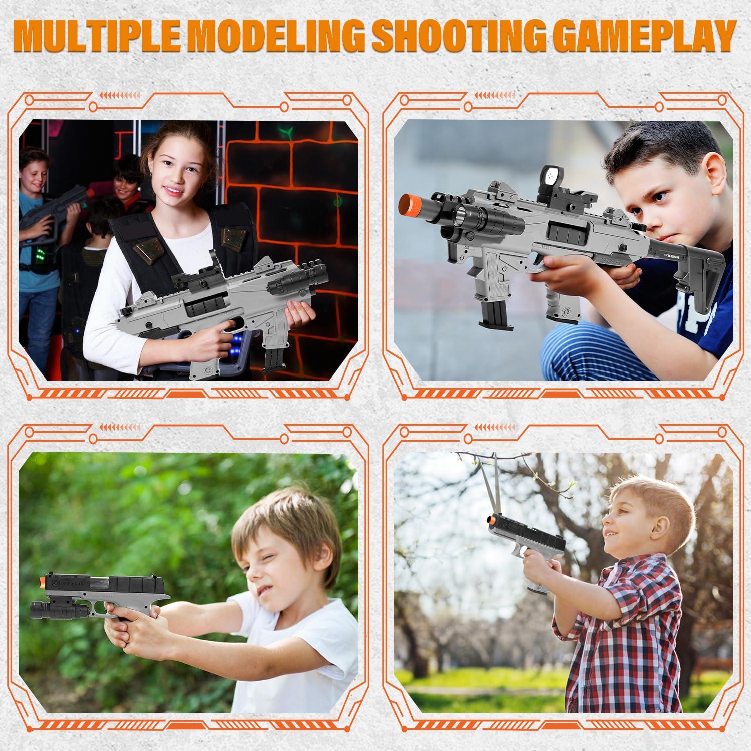Soft Bullet Toy Gun Blaster, Realistic Toy Dart Hand Gun Soft Bullet Pistol Foam Shell ejecting Blasters, with 2 Clips & 80 Foam Bullets, Gifts for Boys Girls Adults Age 8+ - Image 6