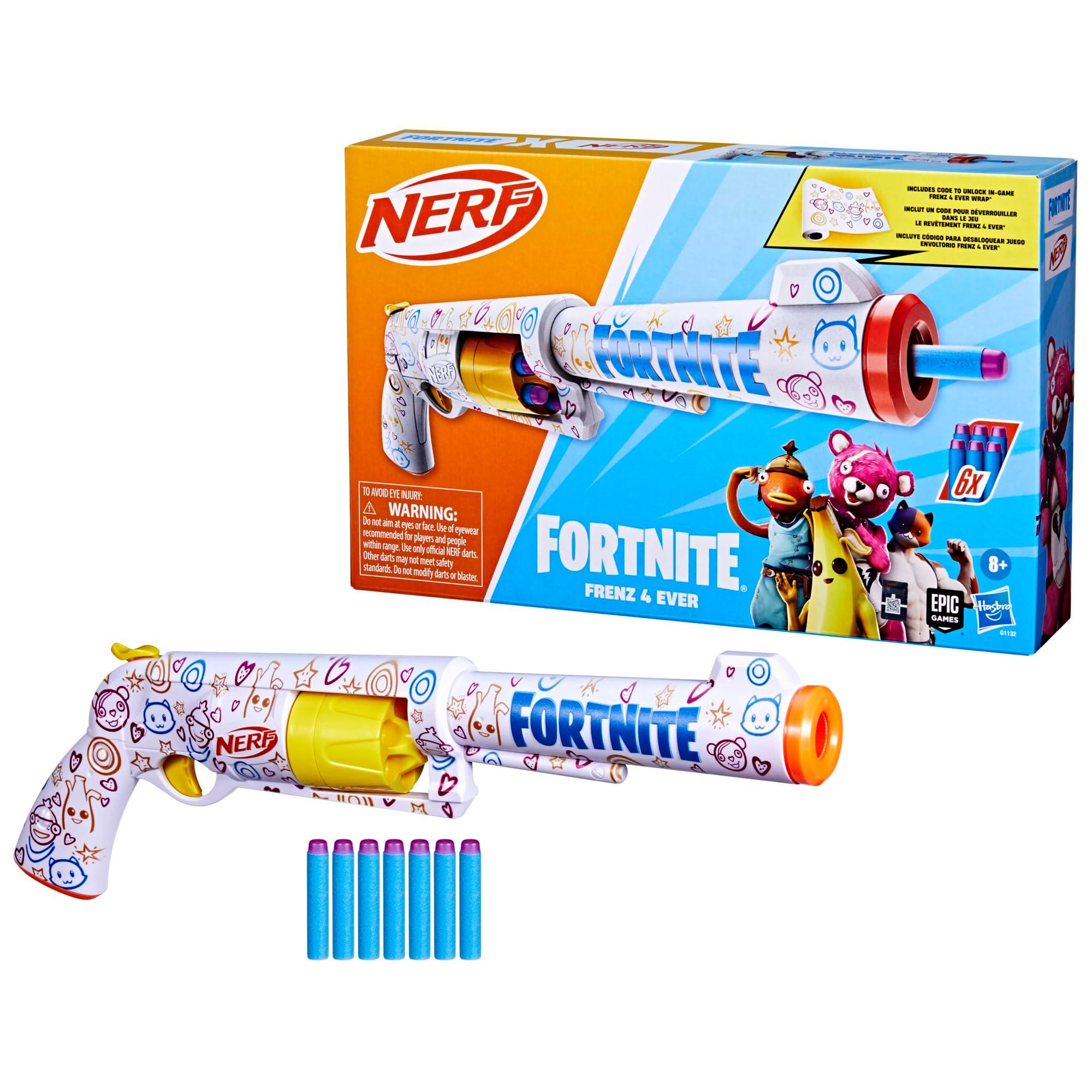 Nerf Fortnite Frenz 4 Ever Blaster, Bonus Code to Unlock Frenz 4 Ever Wrap in The Game, 6 Elite Darts, 6-Dart Drum, Fortnite Gifts - Image 11