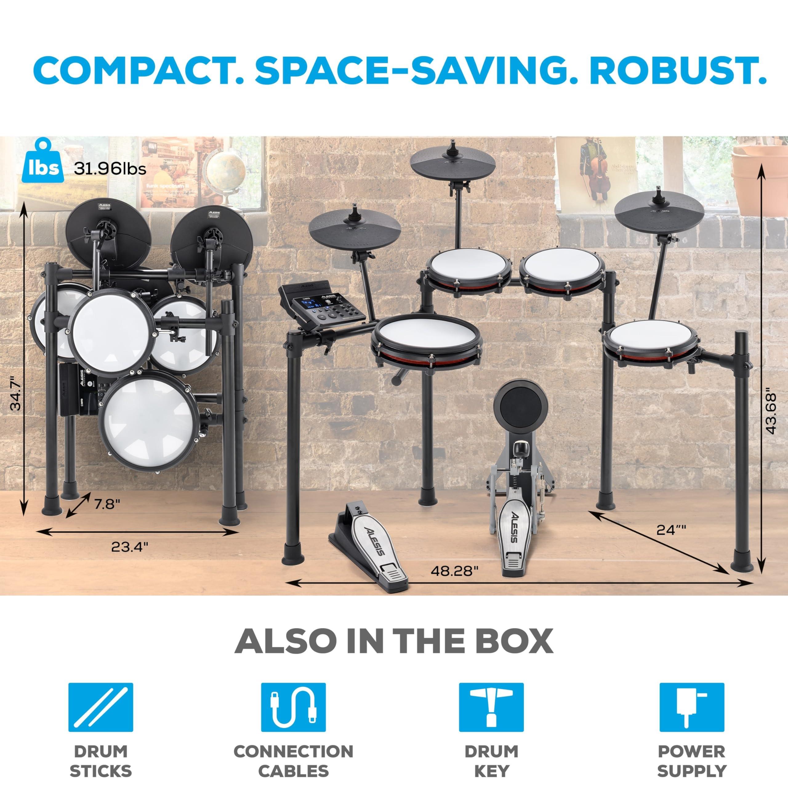 Alesis Nitro Max Kit Electric Drum Set with Quiet Mesh Pads, 10" Dual Zone Snare, Bluetooth, 440+ Authentic Sounds, Drumeo, USB MIDI, Kick Pedal - Image 6