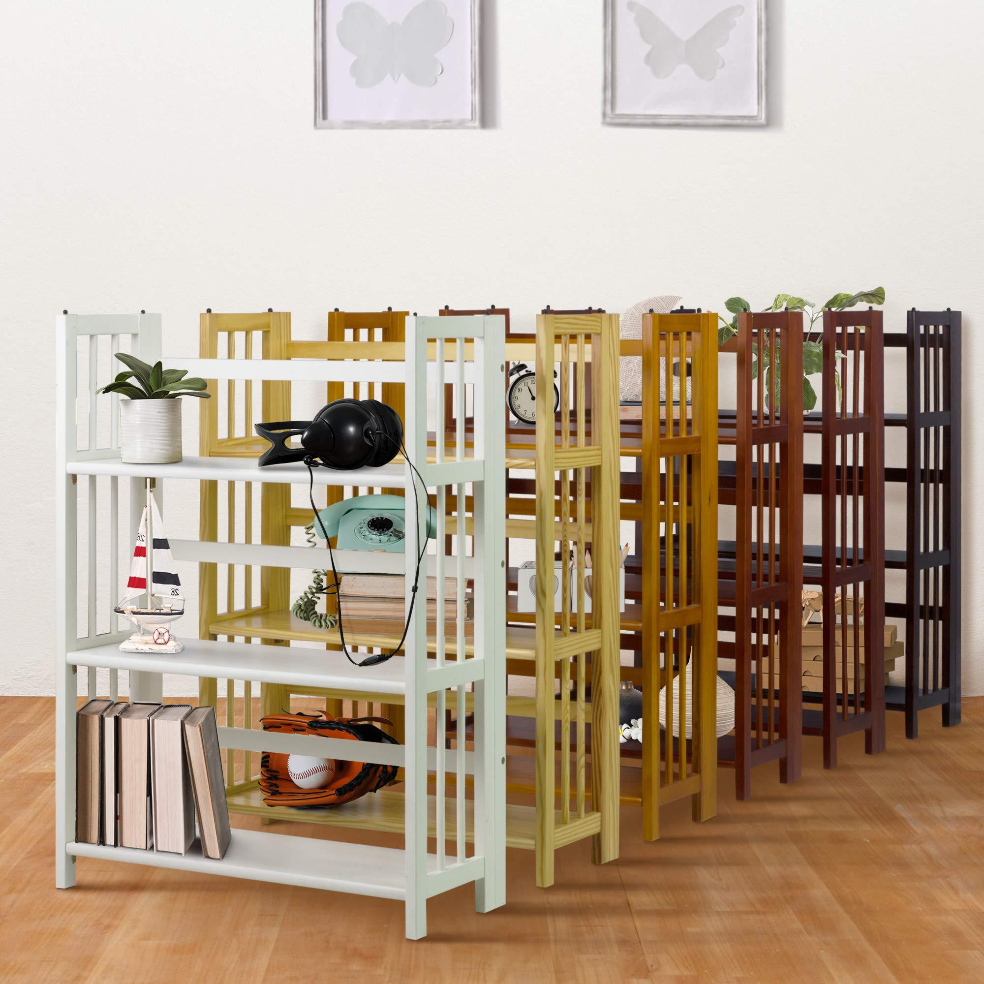 Casual Home 3 Shelf Folding Stackable Bookcase, 27.5" Wide, Espresso - Image 13