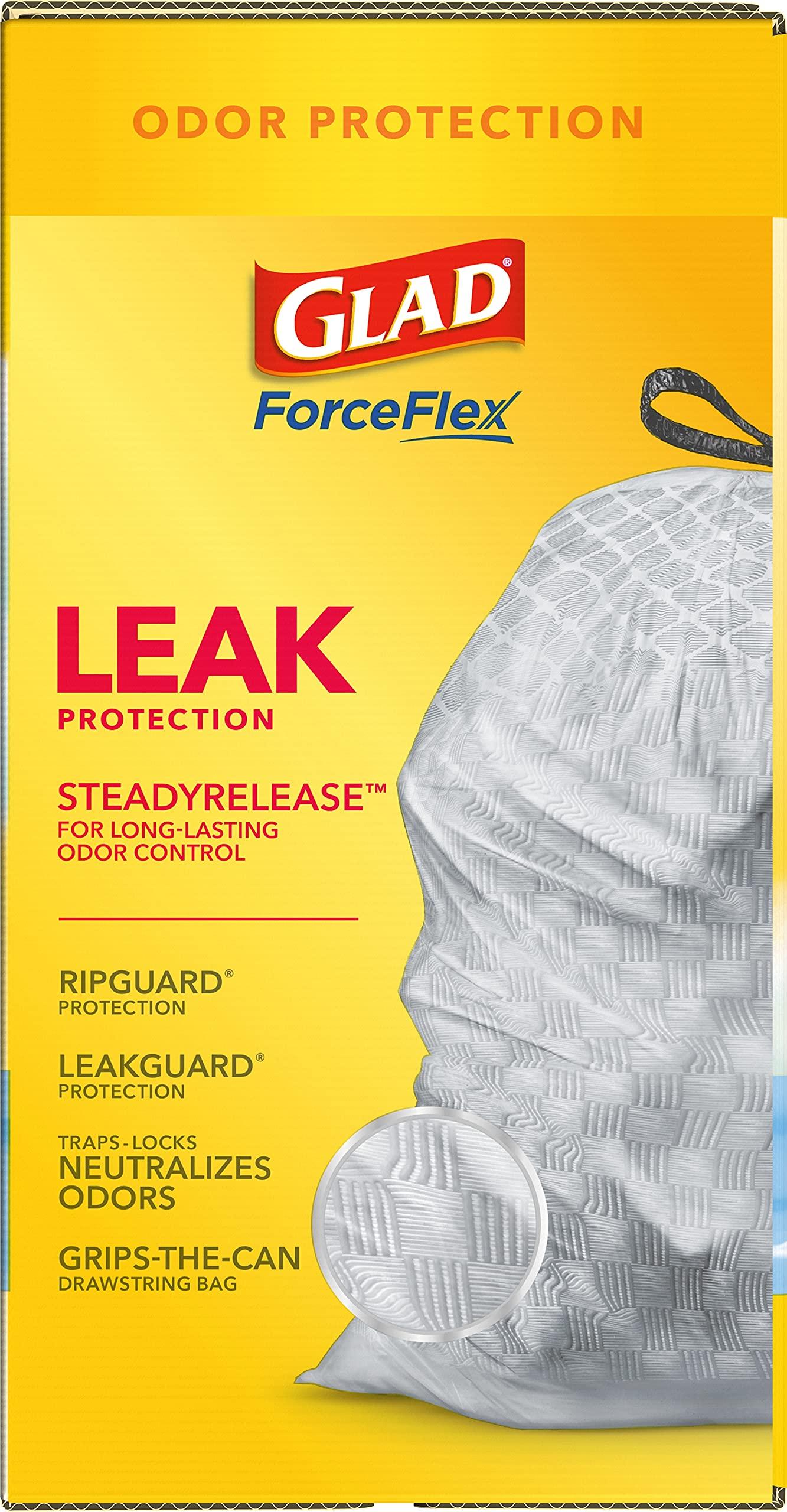 Glad Tall Kitchen Drawstring Trash Bags - Odorshield 13 Gallon White Trash Bag, Febreze Fresh Clean, 110 Count - Image 15