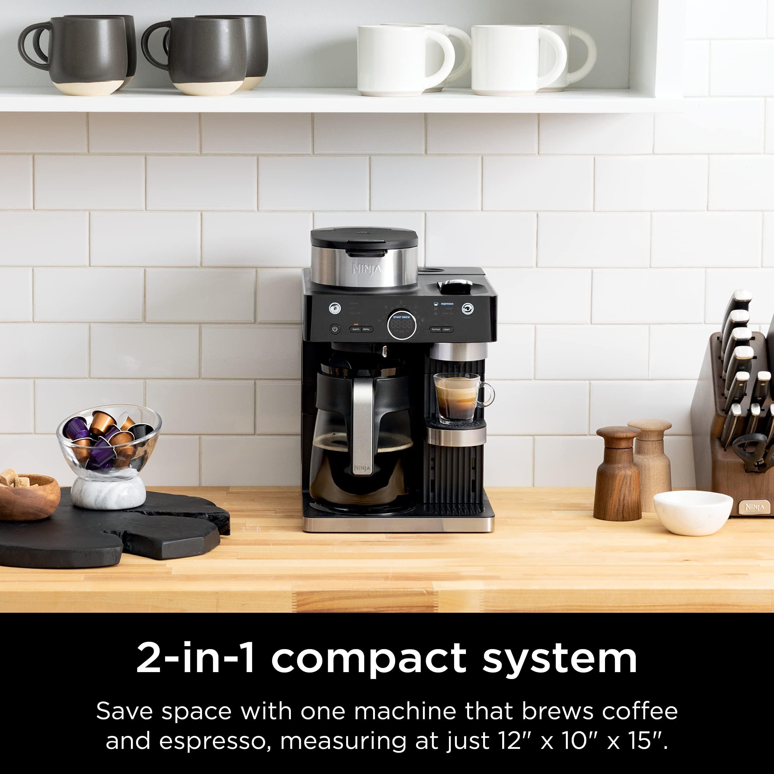 Ninja Espresso & Coffee Maker & Barista System, 3 Espresso Brew Styles, Single-Serve Coffee & Nespresso Capsule Compatible, Built-in Frother, Espresso, Cappuccino & Latte Maker, Black, CFN601 - Image 8
