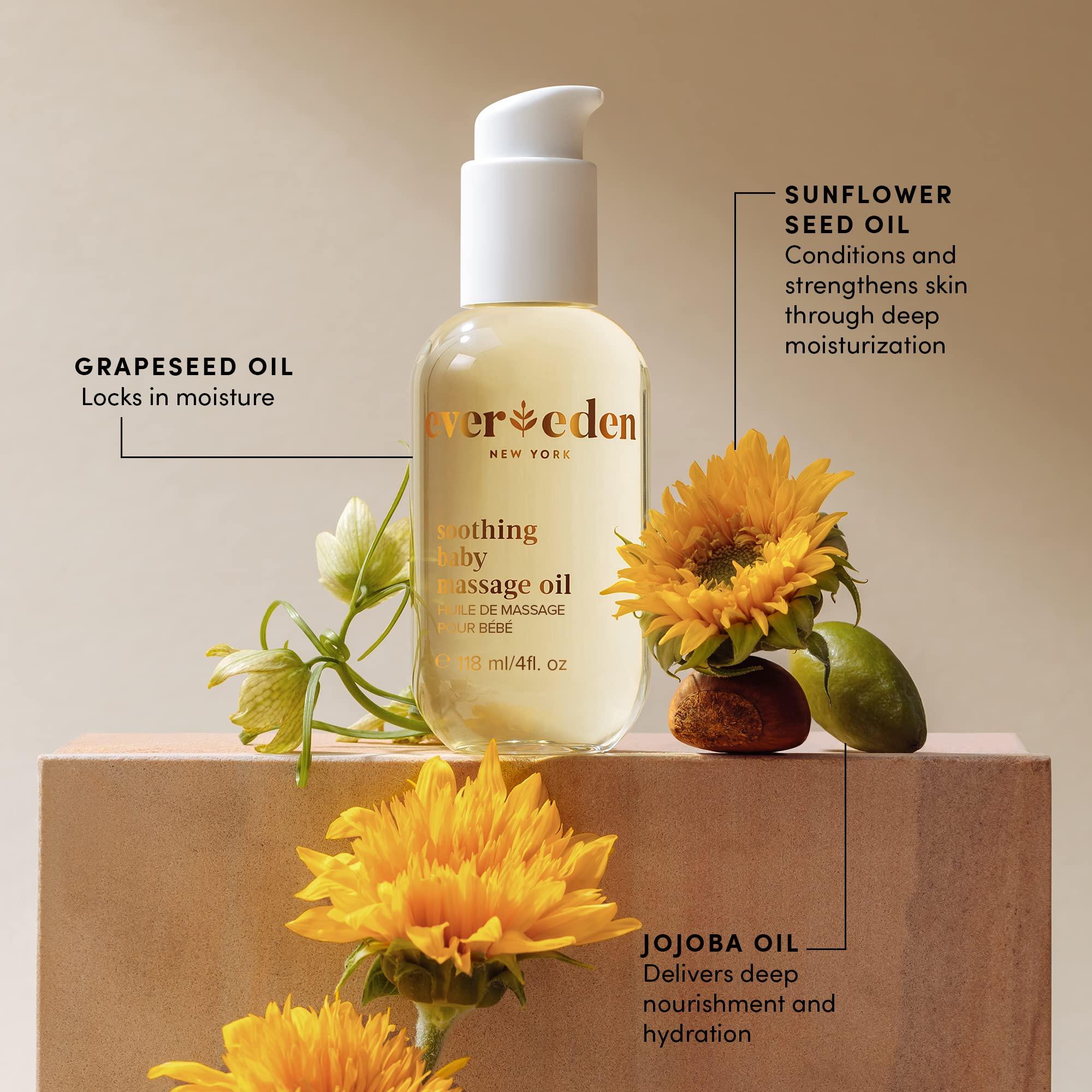 Evereden Soothing Baby Massage Oil 4 fl oz. | Clean Baby Care | Non-toxic and Fragrance Free | Clean Ingredients - Image 2