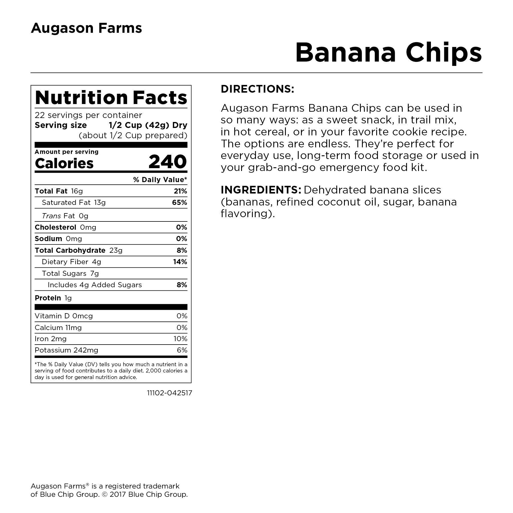 Augason Farms Sweetened Banana Chips Can, Emergency Food Supply, Everyday Meals, 31 Servings (Packaging May Vary) - Image 8