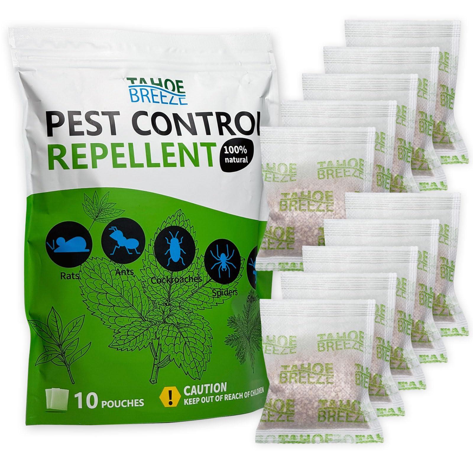 Pest Control Pouches, Rodent Repellent, Mouse Repellent, Peppermint Oil to Repel Ants, Spiders, Roaches, Moths & Other Pests, Mice Repellent Indoor All Natural Safe for Kids & Pets-10 Pouches