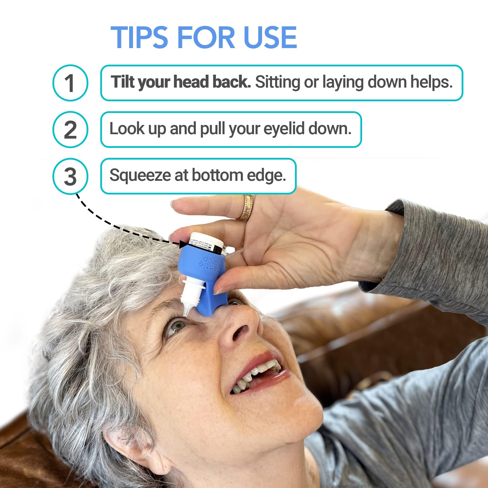 GentleDrop Eye Drop Guide | Reusable Silicone Aid to Help Aim Most Eyedrop Bottles | Bottle Holder Accessory Tool Assists Adults Elderly | Dispenser Invented by Doctors - Image 5