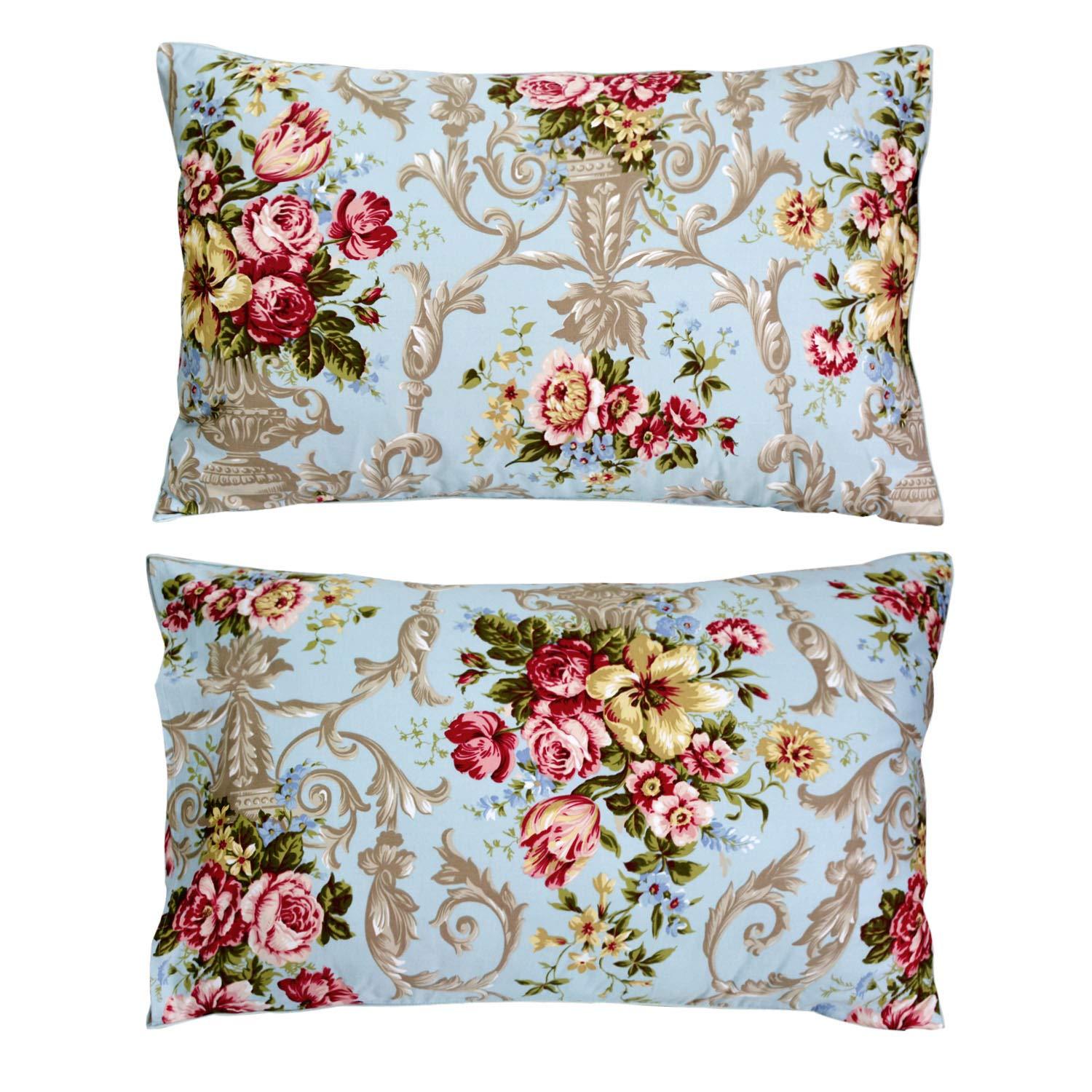 FADFAY Shabby Floral Bedding Elegant Peony Sheets Set Luxury Bedding Collections 800 Thread Count 100% Egyptian Cotton Deep Pocket, 4 Piece-Queen Size - Image 3