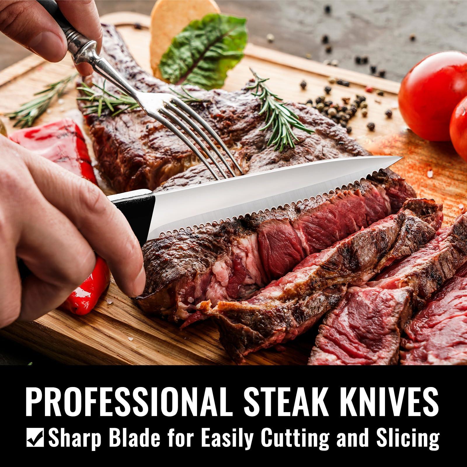 HIWARE 48-Piece Silverware Set with Steak Knives for 8, 18/8 Stainless Steel Flatware Cutlery Set For Home Kitchen Restaurant Hotel, Kitchen Utensils Set, Mirror Polished, Dishwasher Safe - Image 5