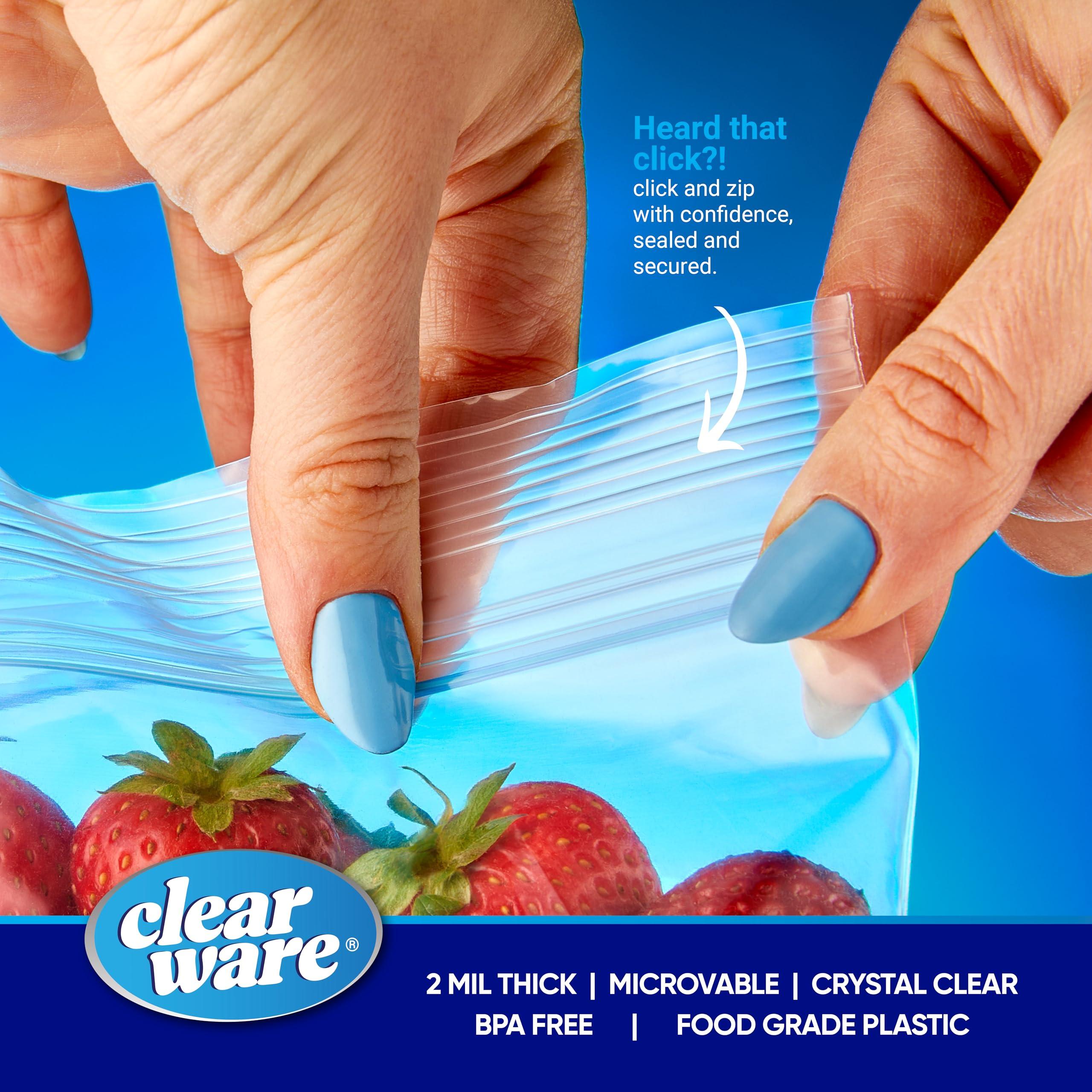 Sandwich Bags Zipper Top- 300 Count, Resealable Plastic Food Storage Bags For Lunch, Snacks - Reusable Zipper Lock Containers for Fruit, Veggies - Freezer & Microwave-Safe, Strong Seal - 2 Boxes - Image 4