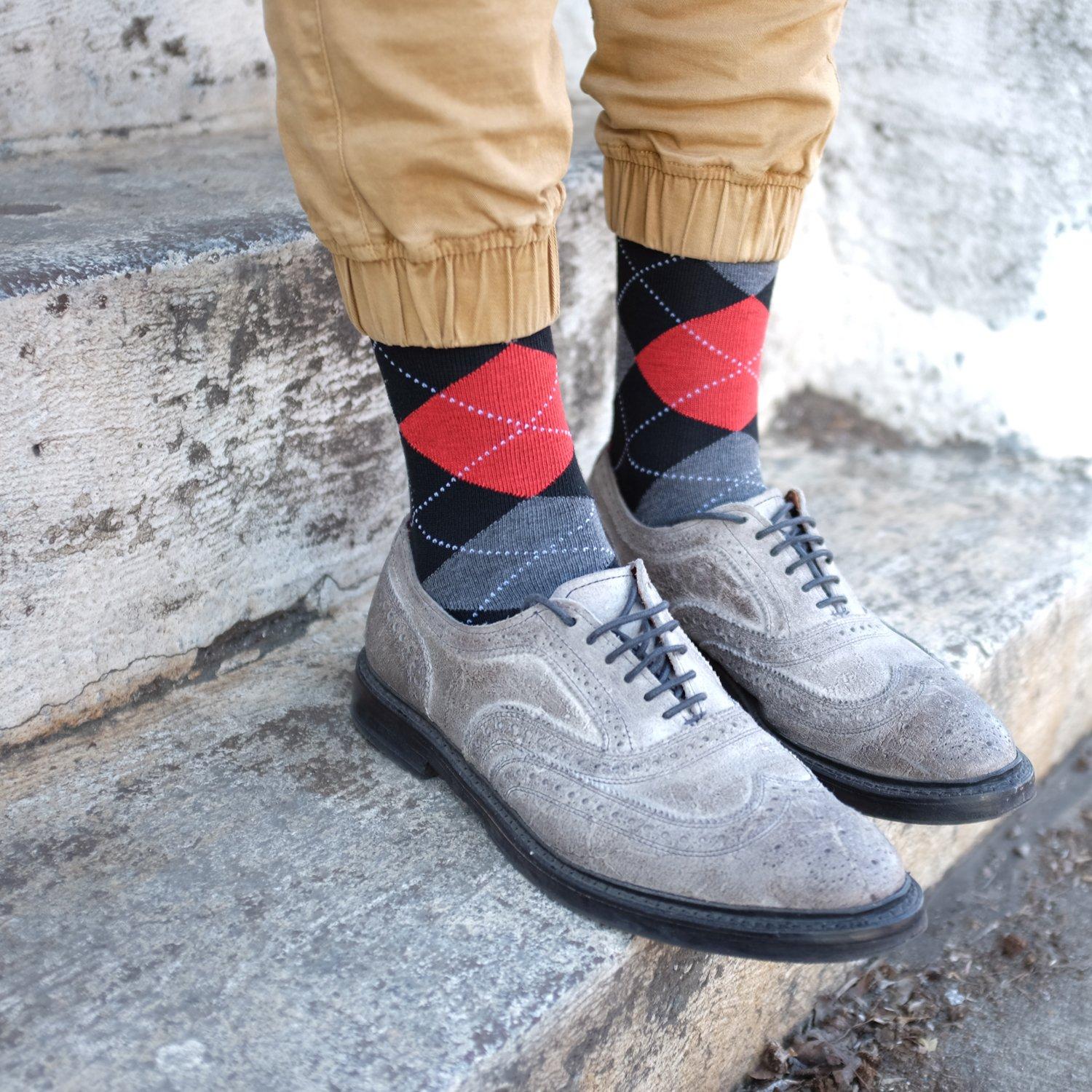 Falari Men Colorful Funny Novelty Crazy Combed Casual Dress Socks & Argyle Socks - Image 5
