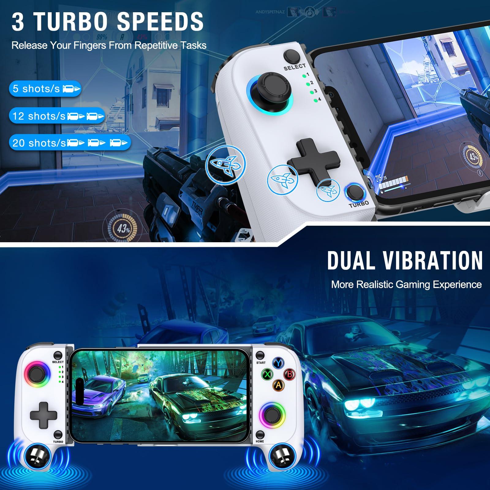 Mobile Game Controller for iPhone/Android, Hall Effect Gaming Controller with Hall Joystick , Wireless Phone Controller, Support Phone Case, Suitable for Xbox Game Pass, Steam Link, Roblox, Call of Duty & More - Image 6