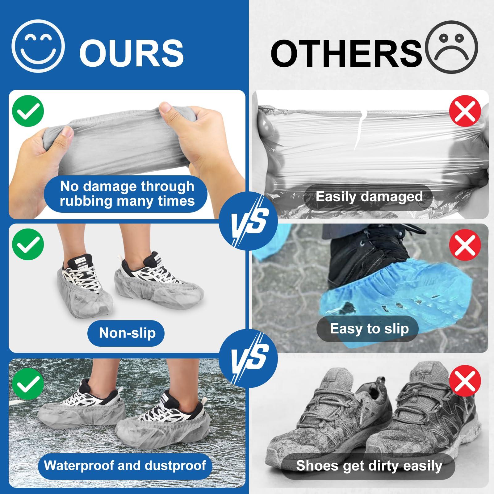 Disposable non-woven shoe covers (100 shoe covers, 50 pairs) Household shoe covers,Thickened, Indoor shoe protection covers, Men's and women's sizes are universal - Image 7
