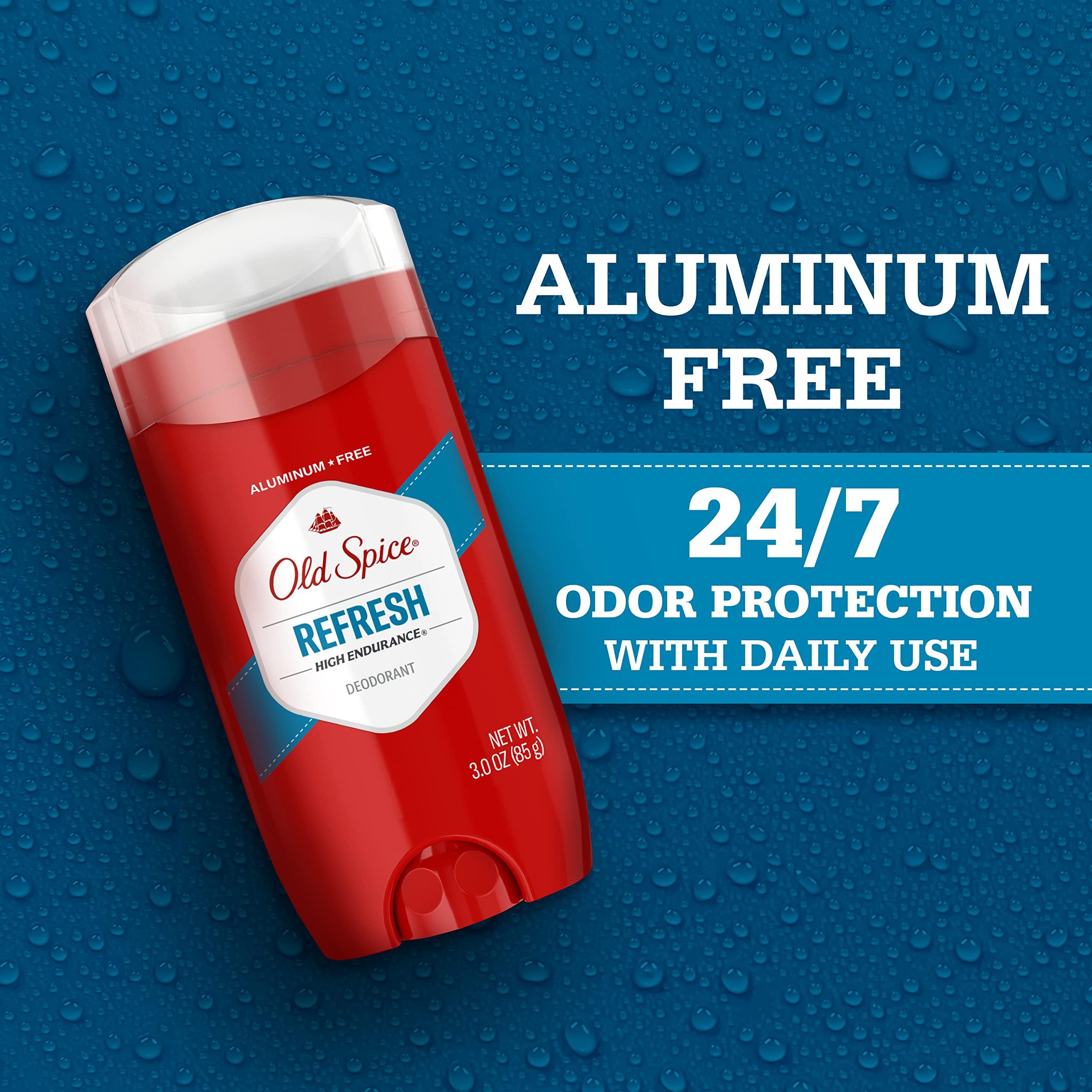 Old Spice Aluminum Free Deodorant For Men, High Endurance, 24/7 Sweat Defense & Odor Protection, 24/7 Freshness & Lasting Scent, Refresh Scent, 3.0 oz (Pack of 3) - Image 4