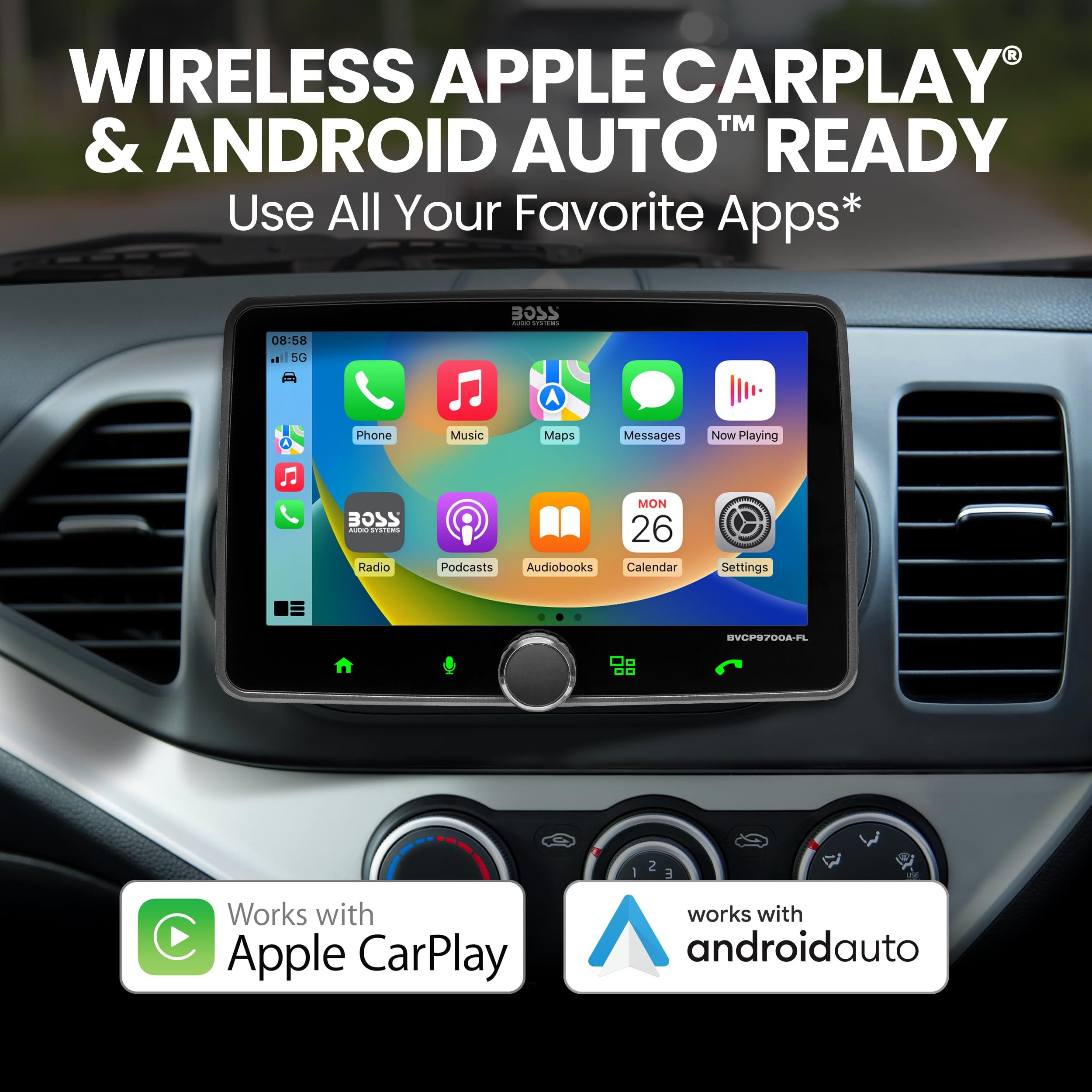 BOSS Audio Systems BVCP9700A-FL Single DIN Car Stereo Wireless Apple CarPlay, Android Auto, 7 Inch Touchscreen, Bluetooth, AM/FM Radio Receiver - Image 3