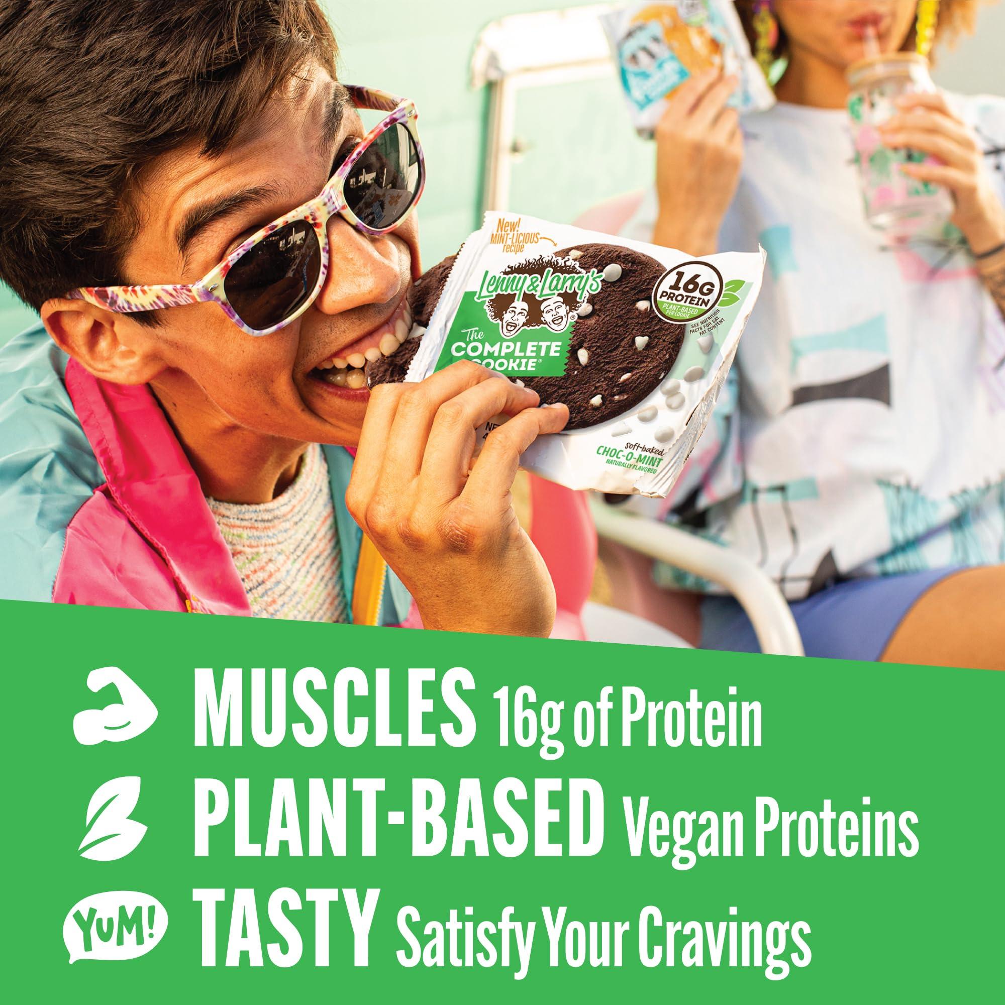 Lenny & Larry's The Complete Cookie, Choc-O-Mint, Soft Baked, 16g Plant Protein, Vegan, Non-GMO, 4 Ounce Cookie (Pack of 12) - Image 2