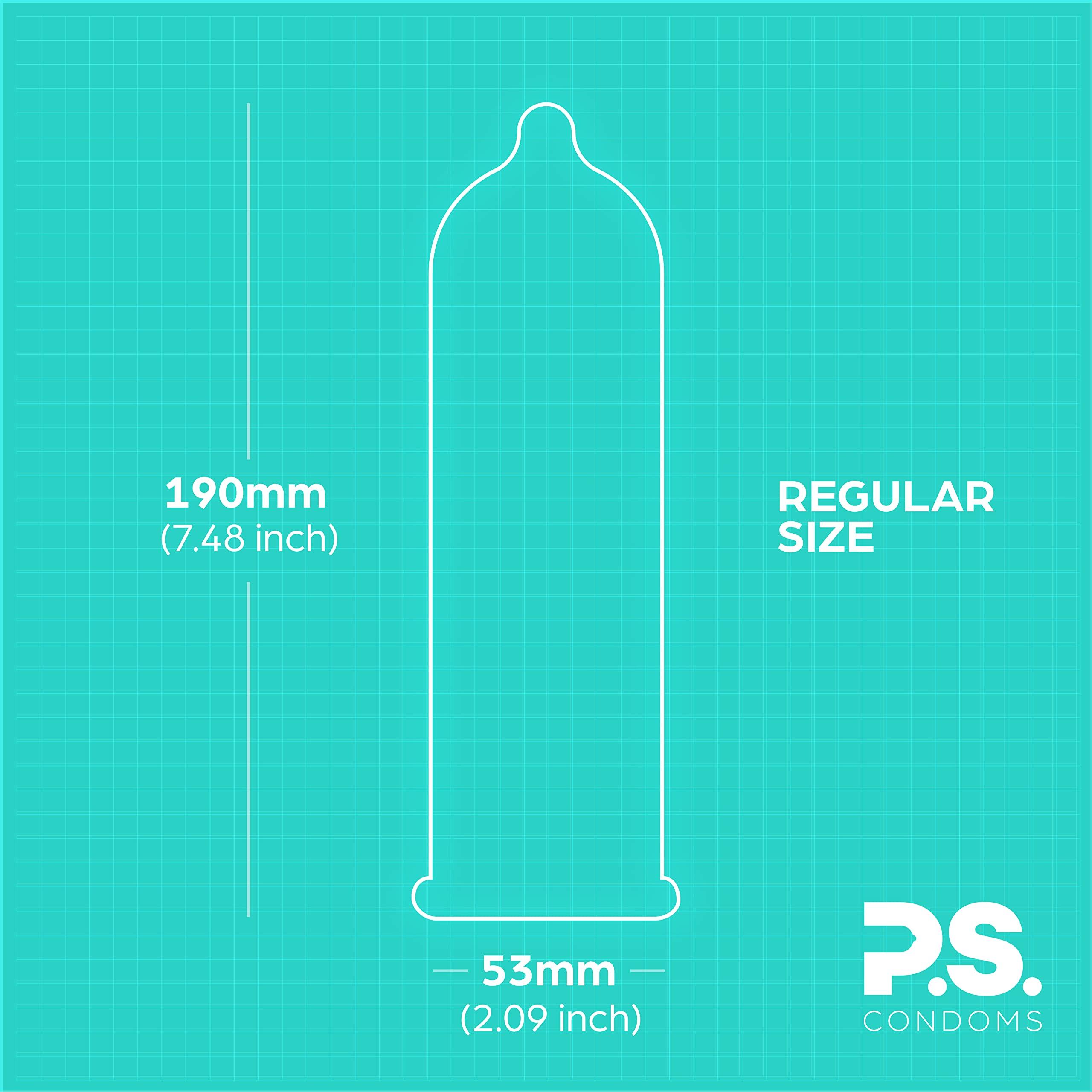 PS Condoms Exceptionally Thin Latex Condoms for Men - Odorless and 100% Vegan - Ultra Thin Lubricated Condom - 40% Thinner and Transparent - 12 Pack - Image 3
