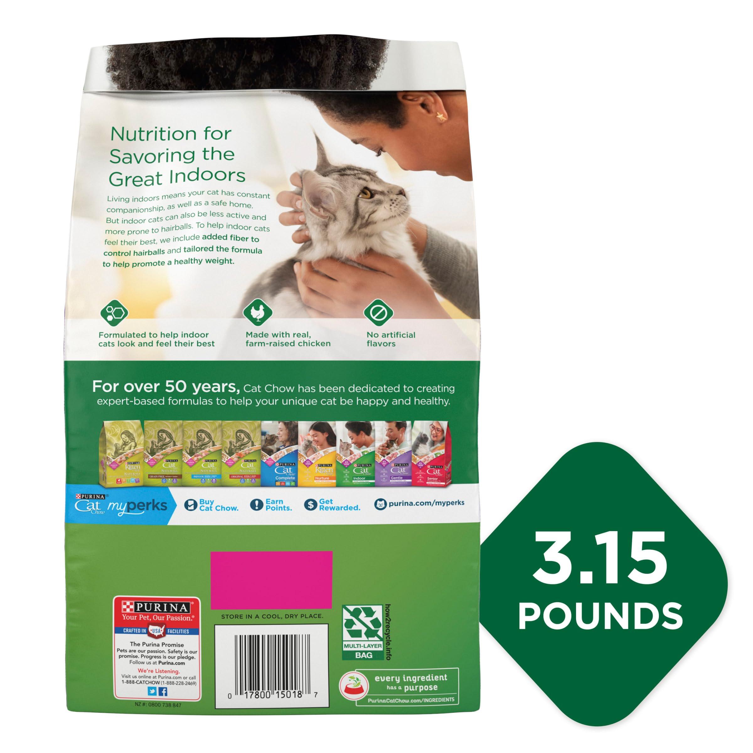 Purina Cat Chow Indoor Dry Cat Food, Hairball + Healthy Weight - (Pack of 4) 3.15 lb. Bags - Image 6
