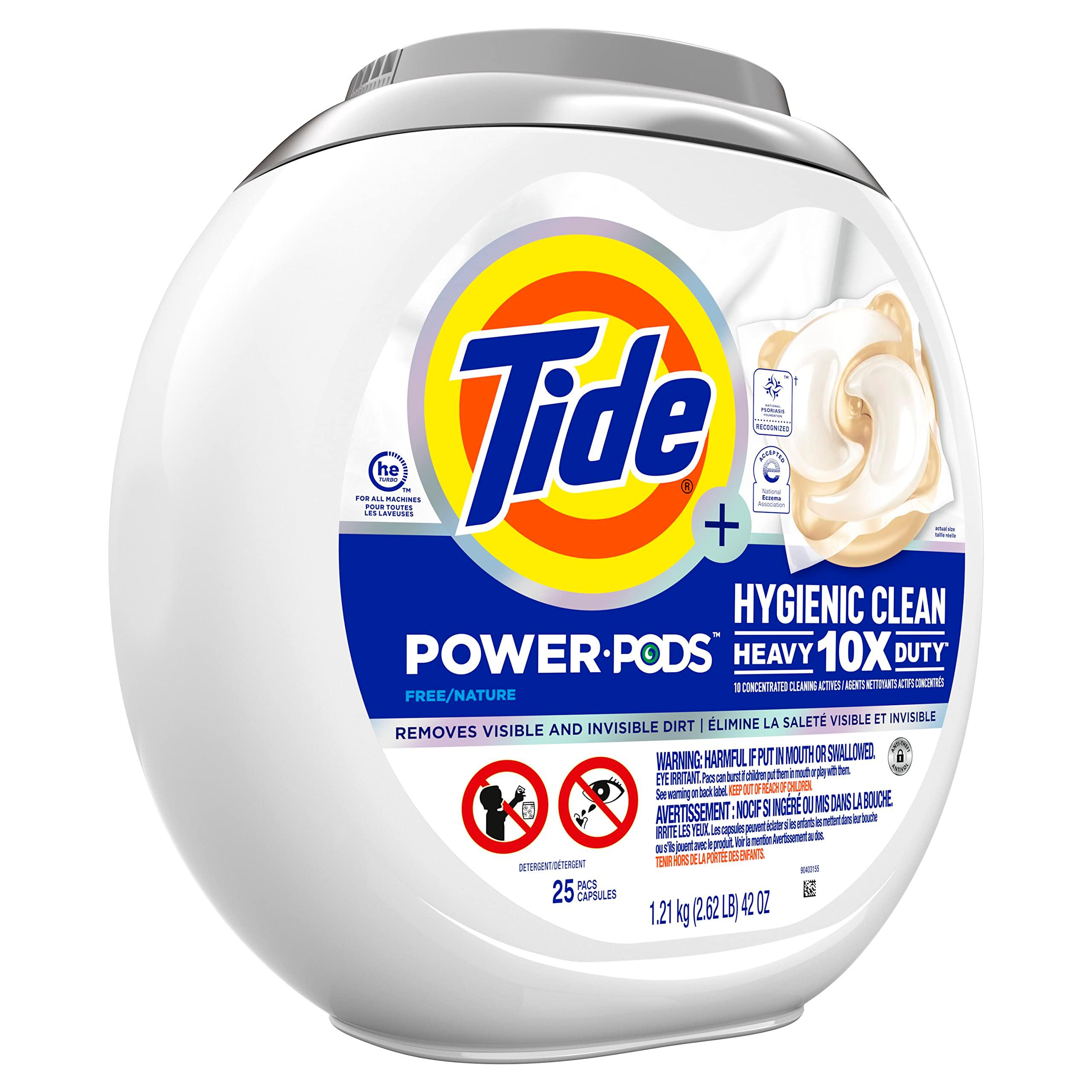 Tide Hygienic Clean Heavy Duty 10x Free Power PODS Laundry Detergent, 25 count, Unscented, For Visible and Invisible Dirt - Image 5