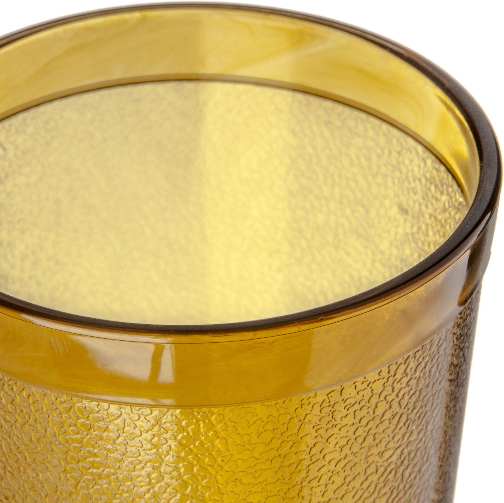 Carlisle FoodService Products Stackable Tumbler Plastic Tumbler with Pebbled Exterior for Restaurants, Catering, Kitchens, Plastic, 16 Ounces, Amber - Image 5