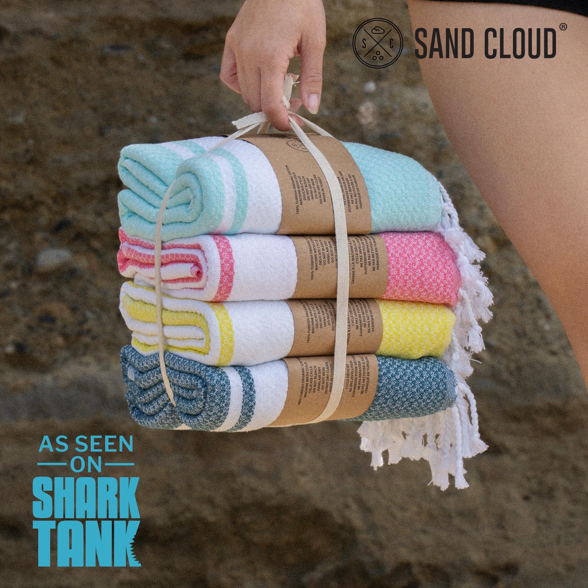 Sand Cloud Turkish Beach Towel - 100% Organic Cotton Turkish Bath Towels - Ultra Soft, Sand Free & Quick Dry Towel for Beach, Pool, or Picnic - As Seen on Shark Tank - Pearl Bundle (4 Pack Assorted) - Image 2