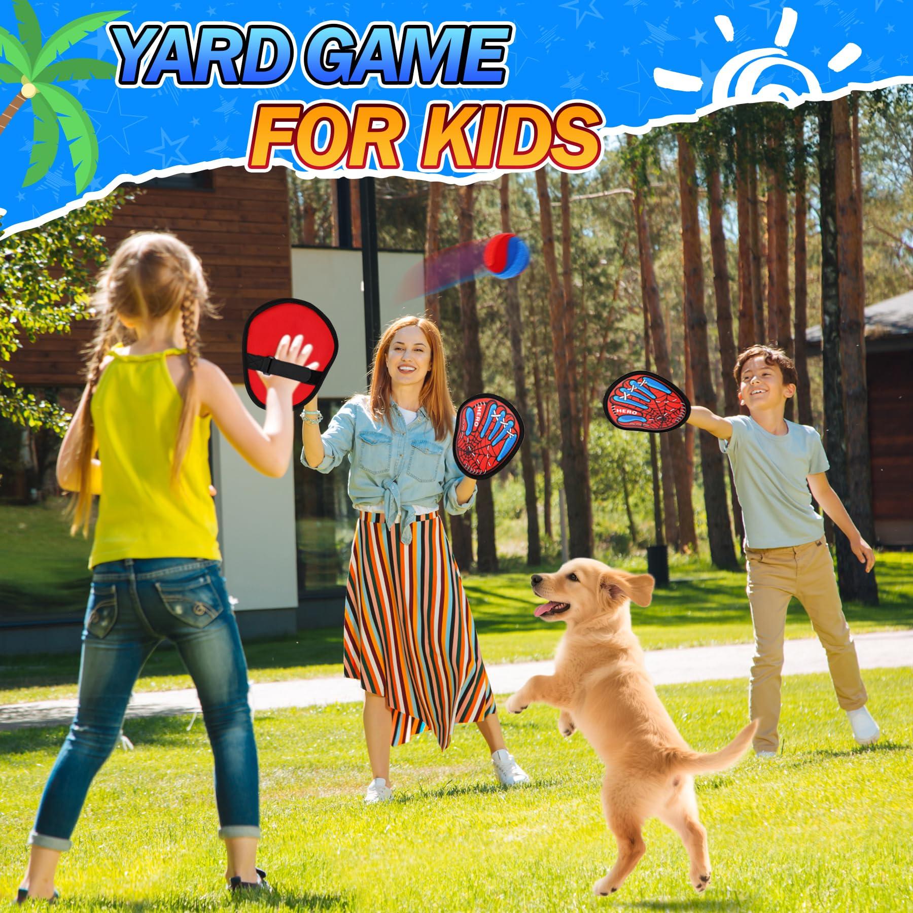 Toss and Catch Ball Game Set - Kids Outdoor Beach Pool Toys,Upgraded Sticky Balls & Toddler Baseball Training Glove,Fun Outdoor Sport Yard Game Toy,Birthday Gift for 3 4 5 6 7 8+ Year Old Boys Girls - Image 2