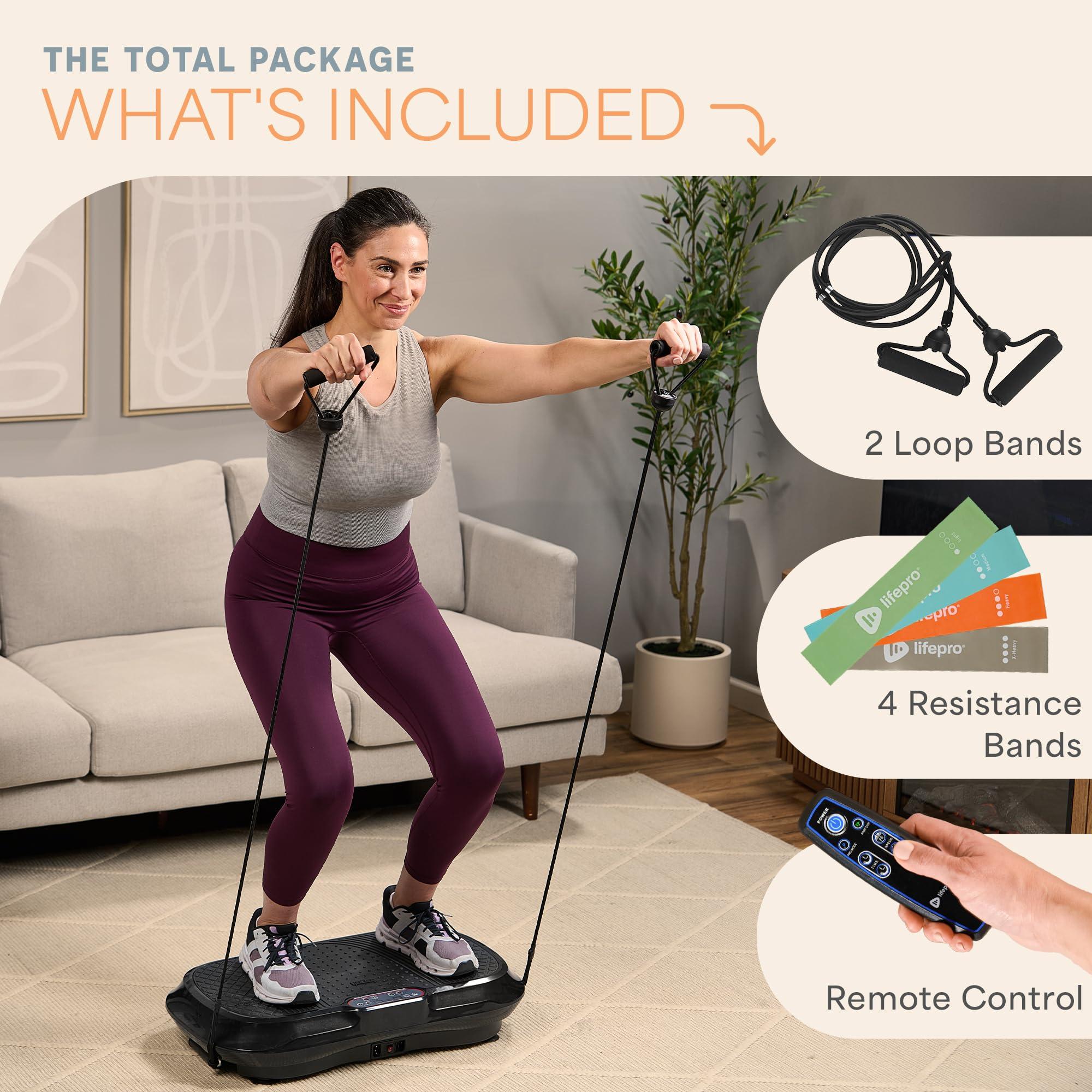 Lifepro Waver Vibration Plate Exercise Machine – High-Intensity Vibration for Muscle Activation, Full-Body Workout Vibrating Platform with Loop Bands, Fitness Equipment for Strength Toning & Fat Loss - Image 6