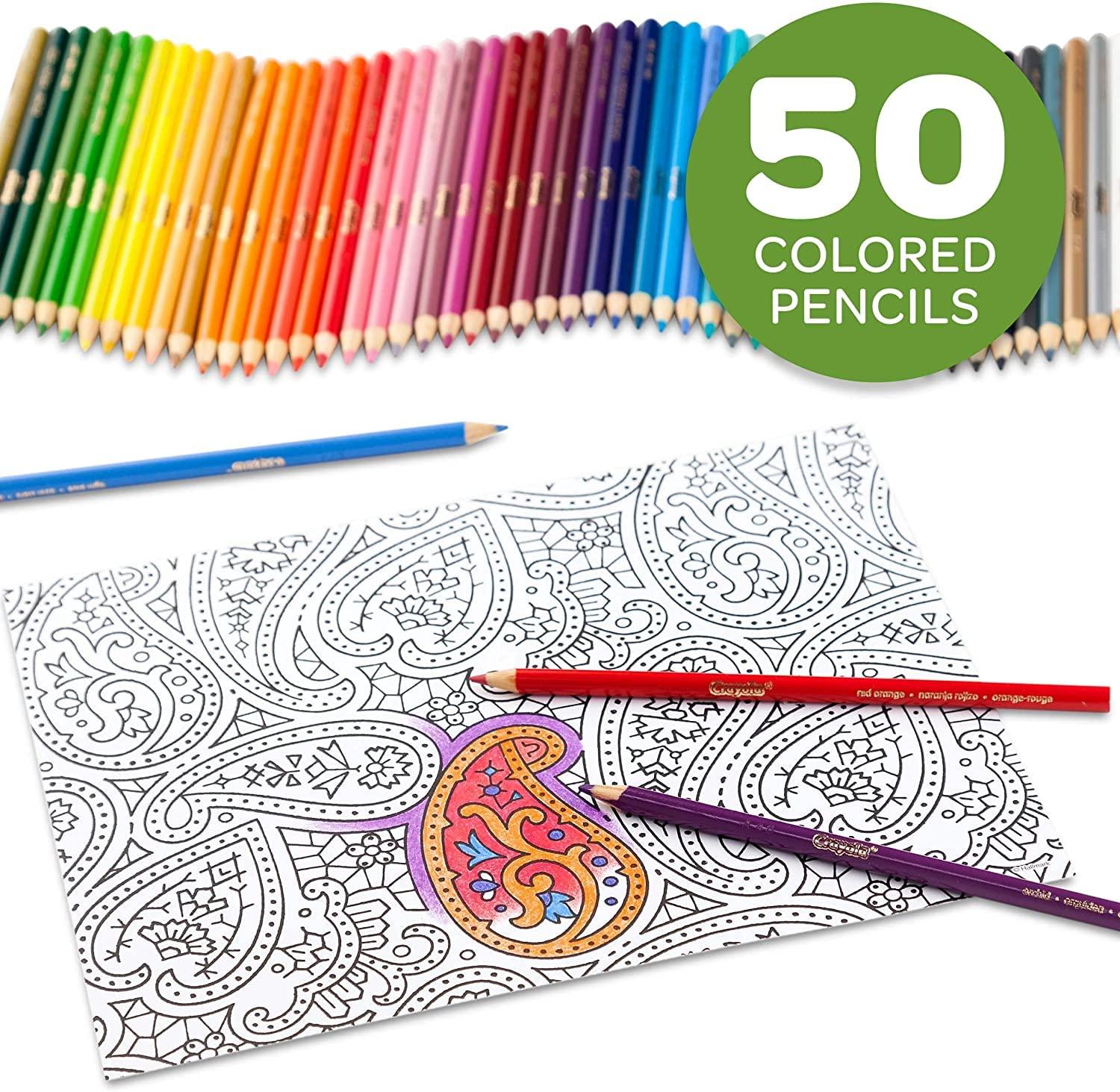 Crayola Colored Pencils For Adults (50ct), Colored Pencil Set for Adult Coloring Books, Coloring Set, Gift for Teens & Adults [Amazon Exclusive] - Image 8