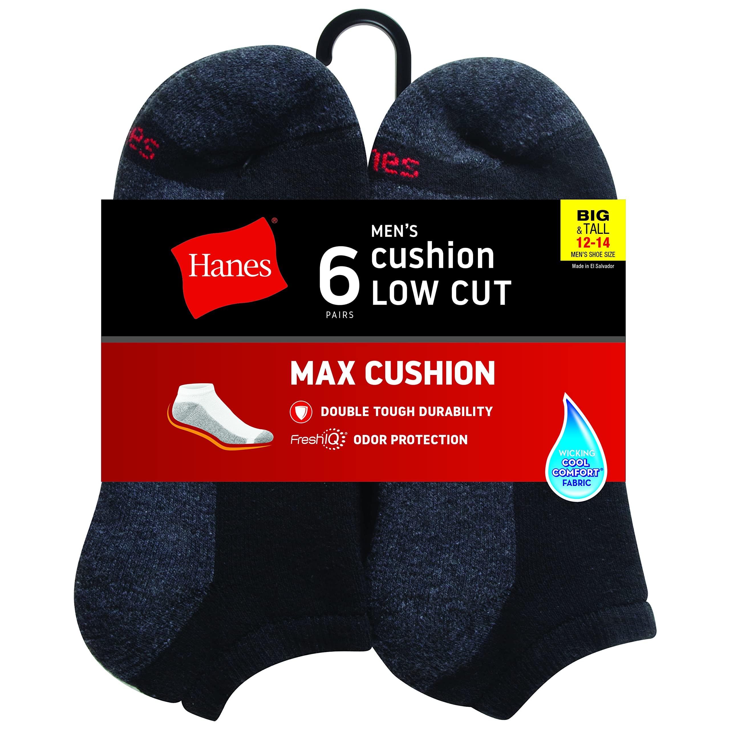 Hanes Men's Max Cushion Low Cut Socks, 6 and 8 Packs - Image 3