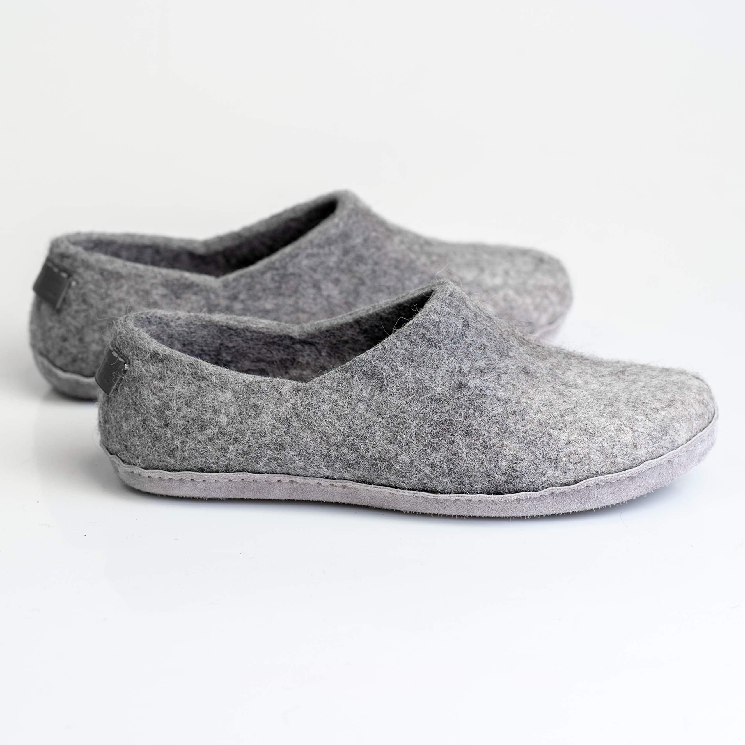 Men's Slippers Felted Wool and Alpaca Clogs Slippers Father's day gift - Image 3