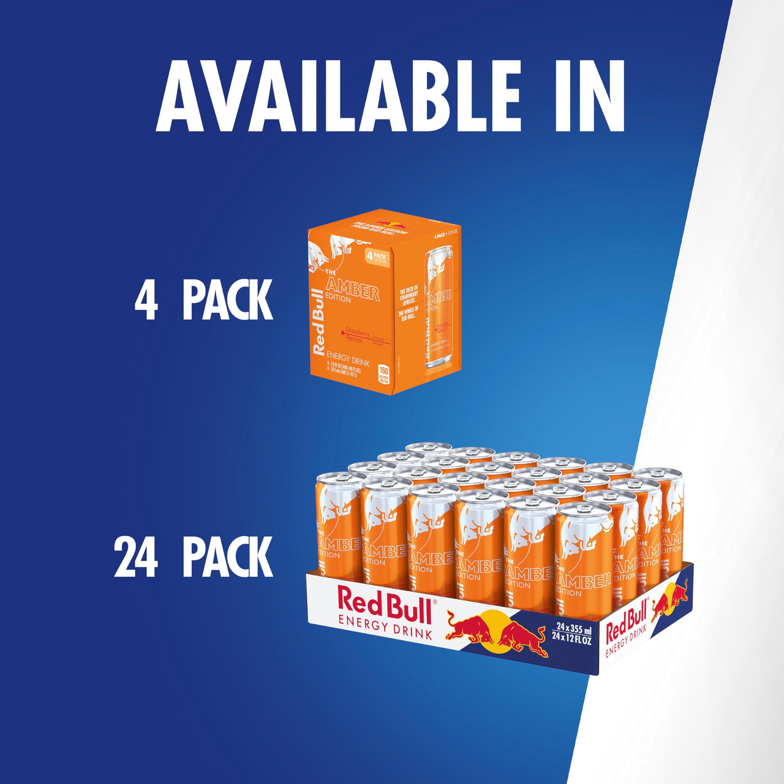 Red Bull Amber Edition Energy Drink, Strawberry Apricot, with 114mg Caffeine plus Taurine & B Vitamins, 12 Fl Oz, Pack of 24 Cans - Image 7