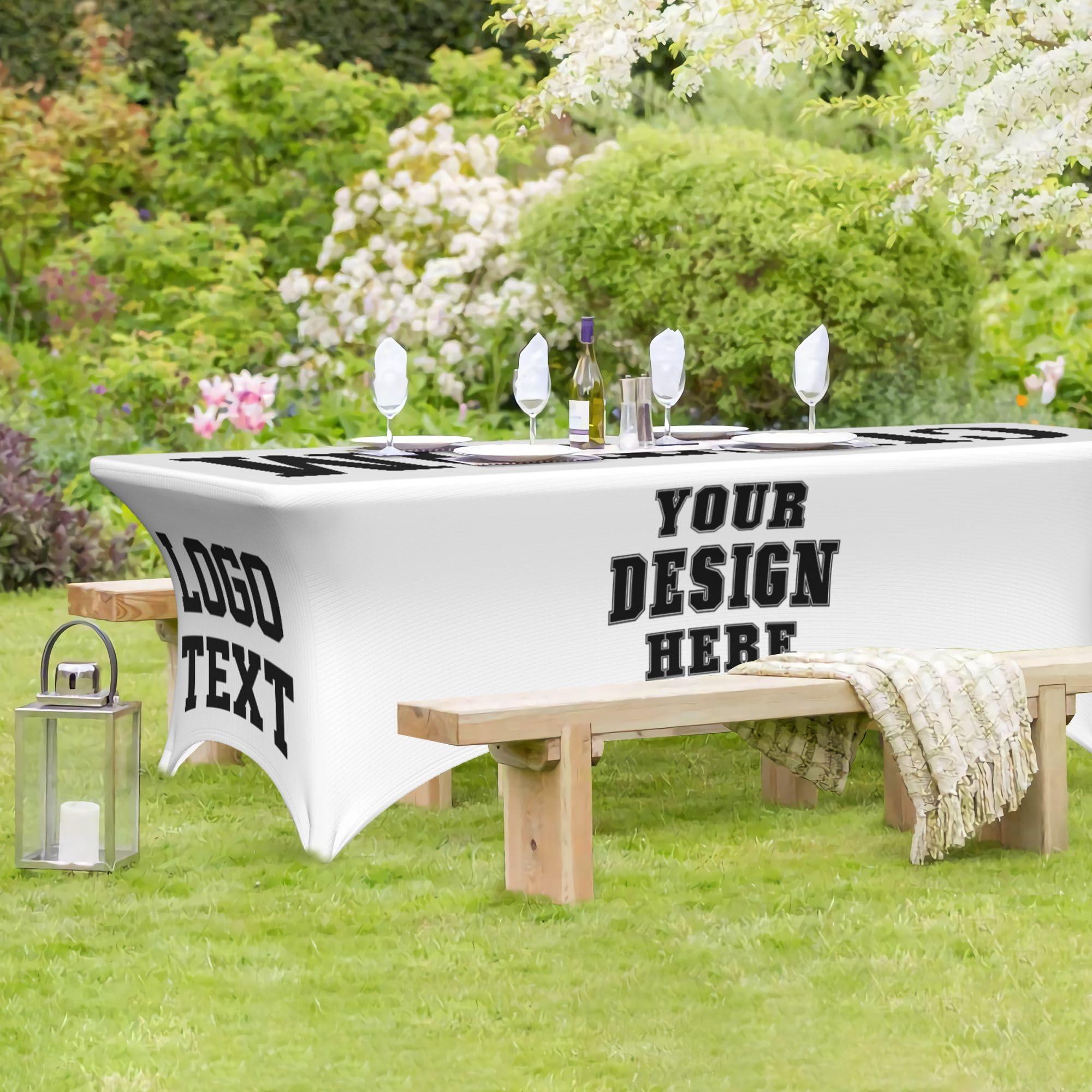 Custom Table Cloth with Business Logo 6 FT Custom Tablecloth with Text Image Customized for Business Tradeshow Events Birthday Party Wedding Decor Personalized Table Cloth - Image 7