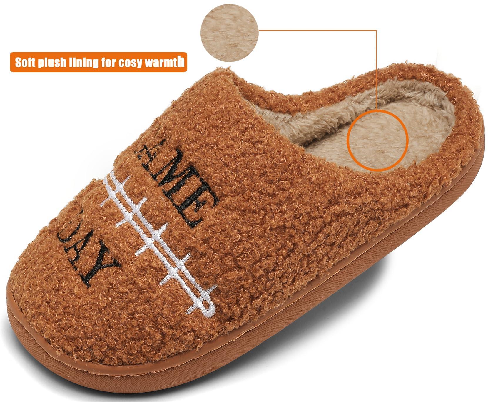 INMINPIN Kids Girls Boys Ball Sports Slippers Soft Curly House Shoes Memory Foam Non-Slip Indoor Outdoor Slippers for Sports Fan - Image 2
