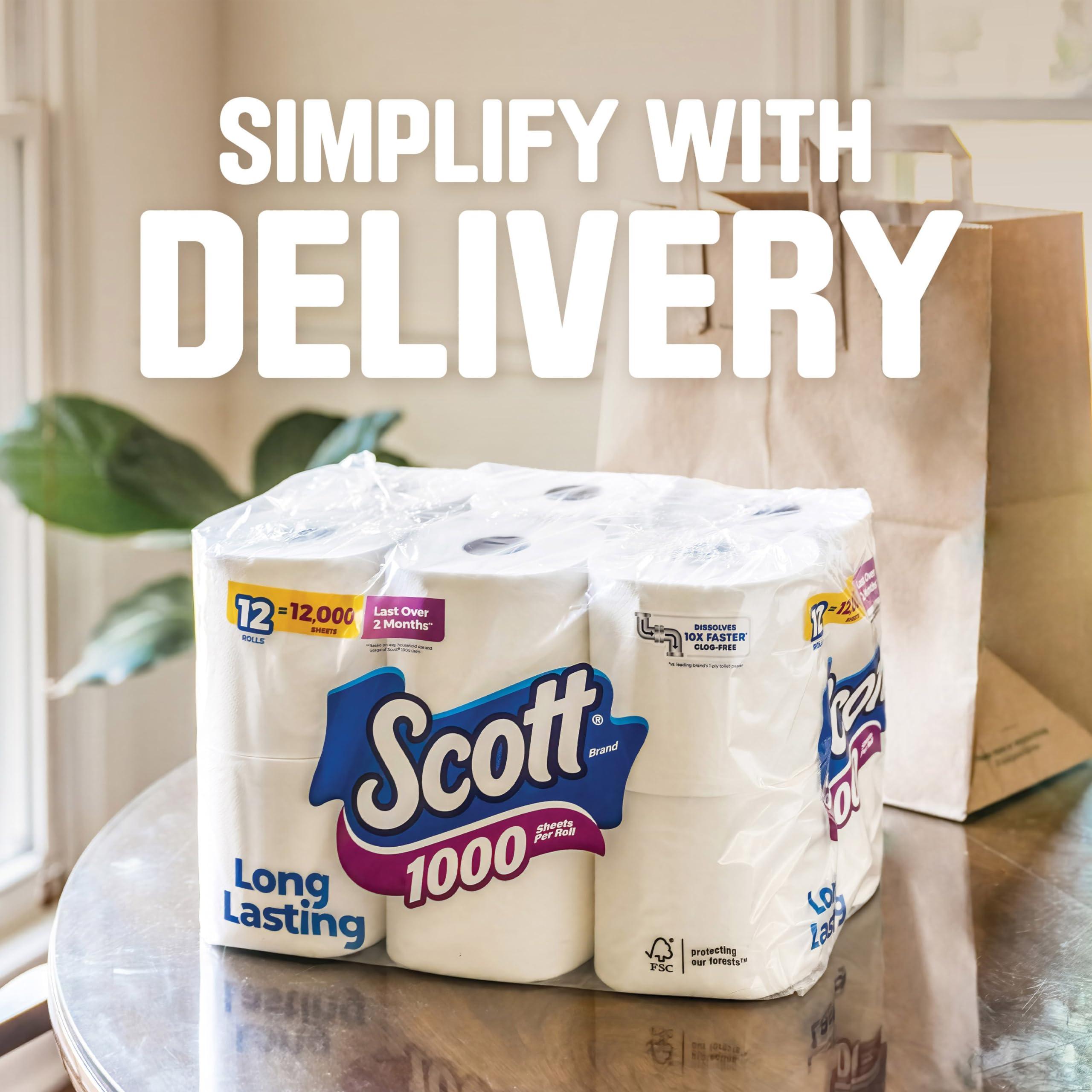 Scott 1000 Sheets Per Roll Toilet Paper, 4 Rolls, Bath Tissue - Image 8