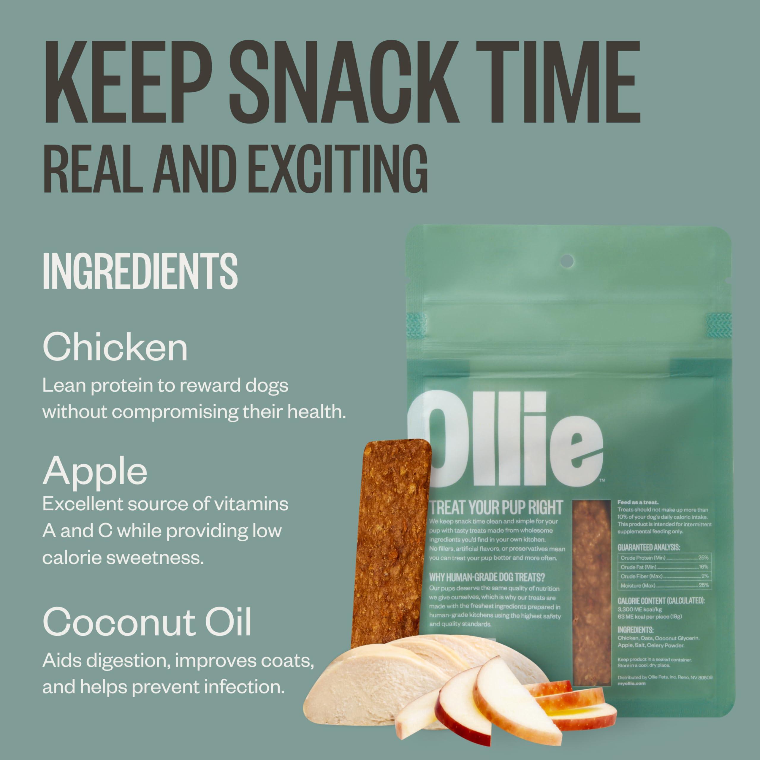 Ollie Chicken and Apple Jerky Dog Treats, 5 oz Pack of 1, All Natural, Healthy Snacks, Made with Real Meat, Human Grade, for Dogs - Image 4