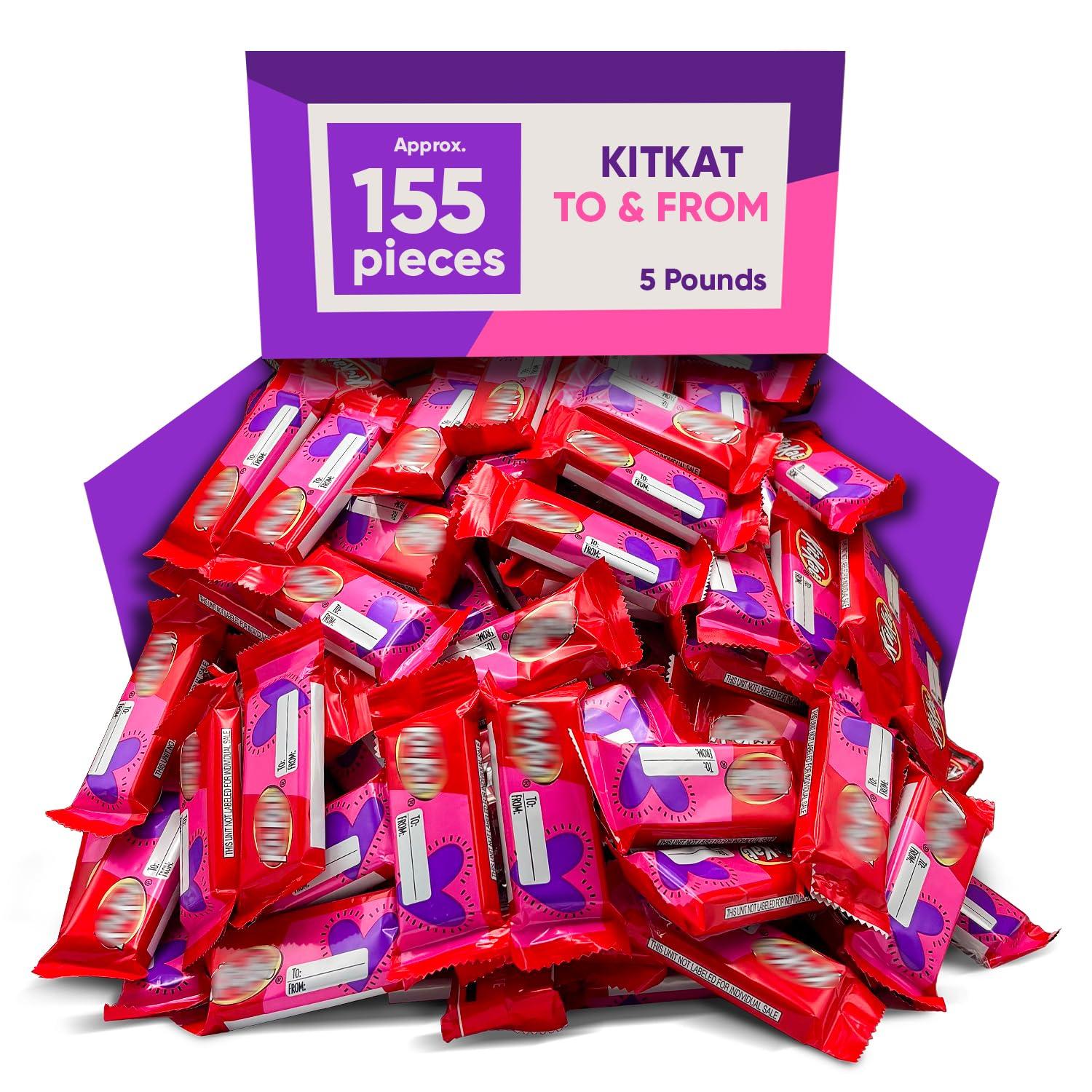 Chocolate Wafer Valentine To & From Bars – 5 Pounds (Approx. 155 Bars), Individually Wrapped Snack Size