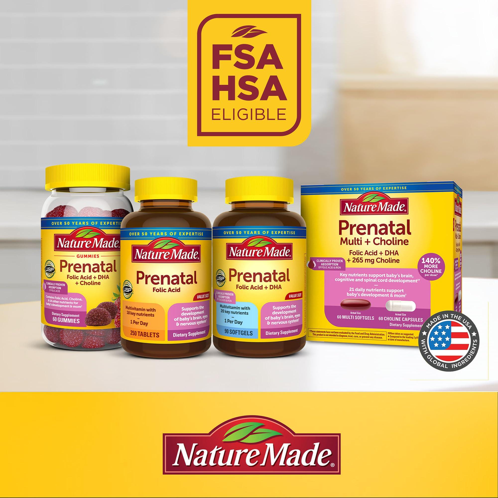 Nature Made Prenatal with Folic Acid + DHA, Prenatal Vitamin and Mineral Supplement for Daily Nutritional Support, 110 Softgels, 110 Day Supply - Image 5