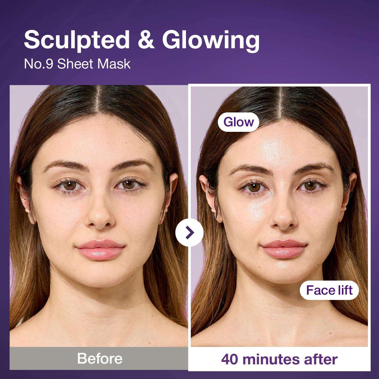 numbuzin No.9 Sheet Mask | NAD+ BIO Lifting-sil Full Face Mask | Improves Jawline, Jowls, Wrinkles, Neck Lines | Peptides, NAD+, Collagen | Skin Firmness | 4 Sheets + Lifting Band - Image 2