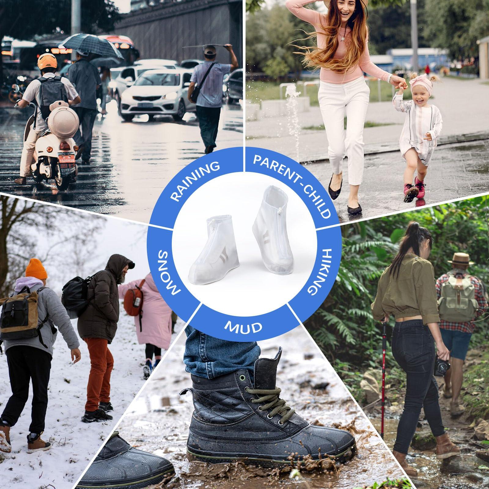 PVWSG Waterproof Shoe Covers 2 pairs Rain Shoe Covers for Men Women and Children for Outdoor Activities - Image 5