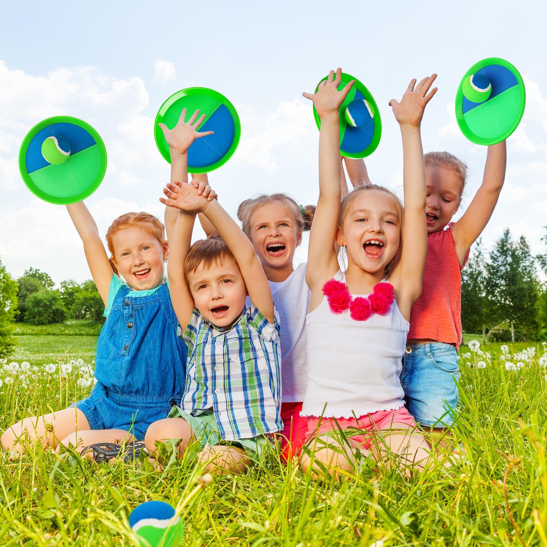 Toss and Catch Ball Set for Toddlers, Kids and Adults - 4 Pack - Kids Toys Outdoor Indoor - Sturdy & Water-Resistant, Great Game for Beach, Pool and Yard - Classic Gift for Boys Girls - Image 2