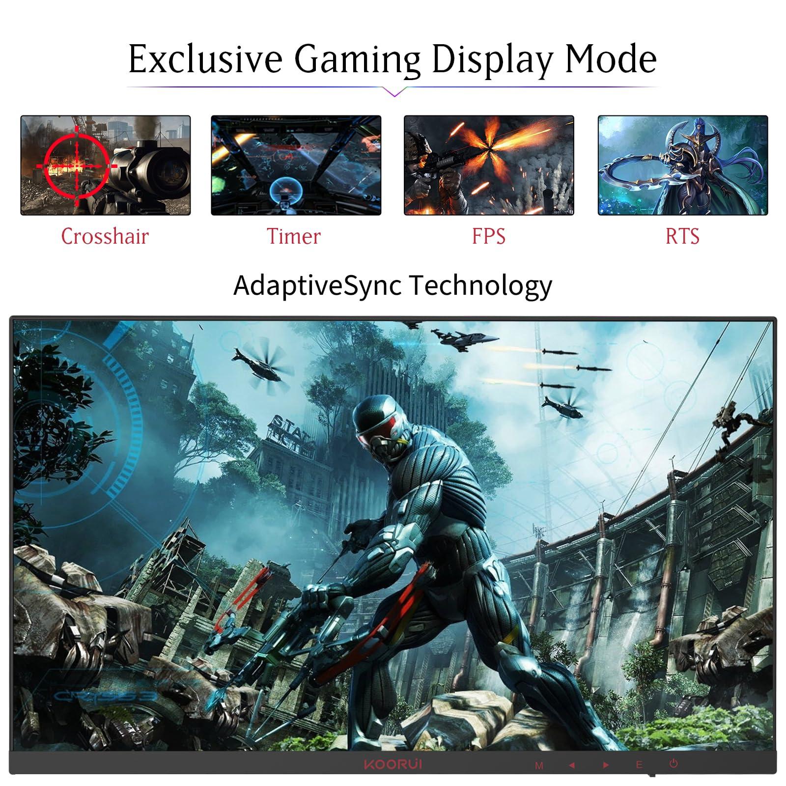KOORUI 24 Inch Gaming Monitor -FHD 1080P Computer Monitor 165Hz VA 1ms, AdaptiveSync Technology, LED Monitors with Ultra-Thin, HDMI X2 /DP, VESA Compatible, Tilt Adjustable, Eye Care 24E4 - Image 2