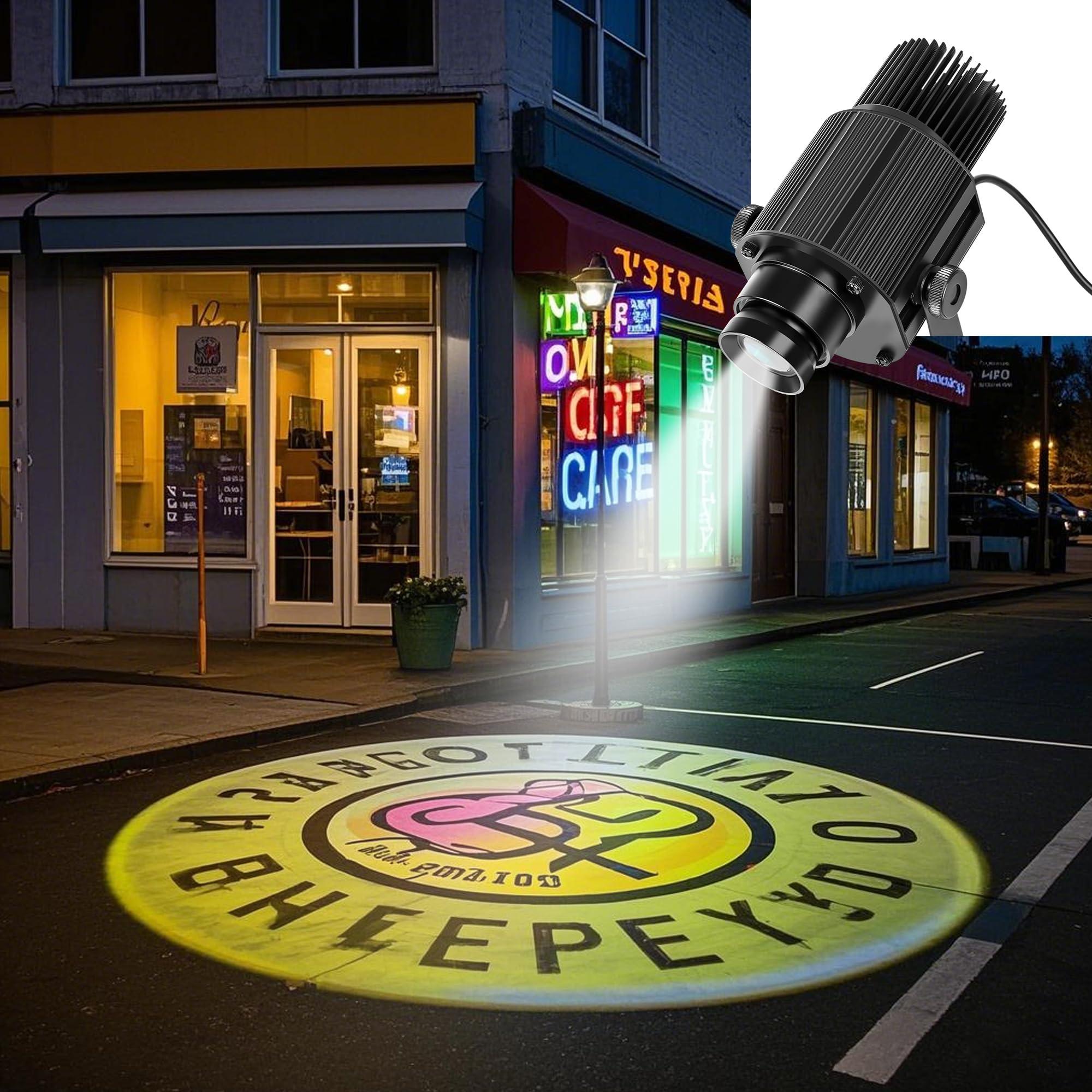 LZHZH 65W LED GOBO Projector Free Custom Logo Ip67 Waterproof Rotating Lens Image,for Logo,Advertising,Indoor,Wedding,Store,Outdoor,Company,Hotel,bar