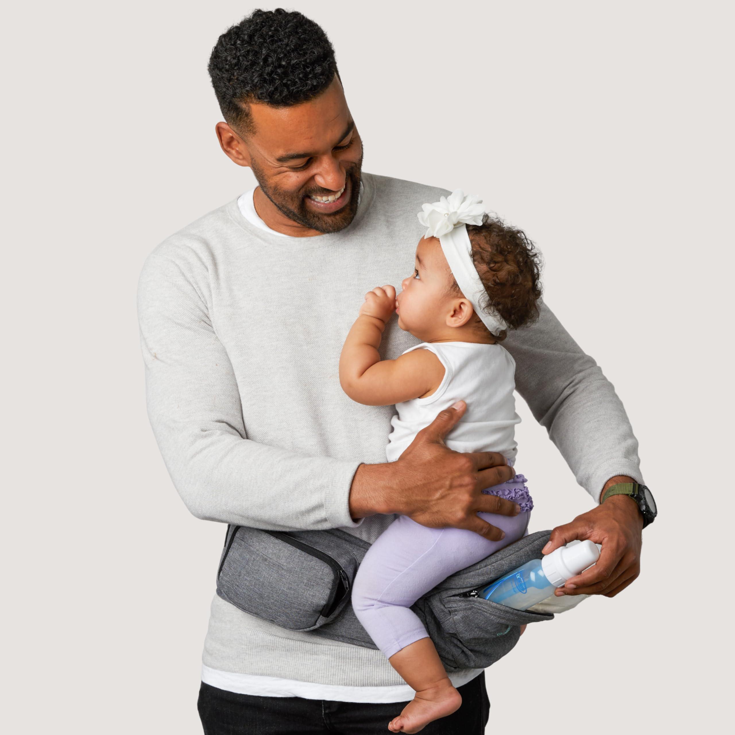 Tushbaby The Original Safety-Certified Hip Carrier for Babies & Toddlers: Machine Washable Child Waist Seat with Pocket Storage, As Seen on Shark Tank (23”-44” Waist, 0-3 yrs up to 45lbs) – Grey - Image 8