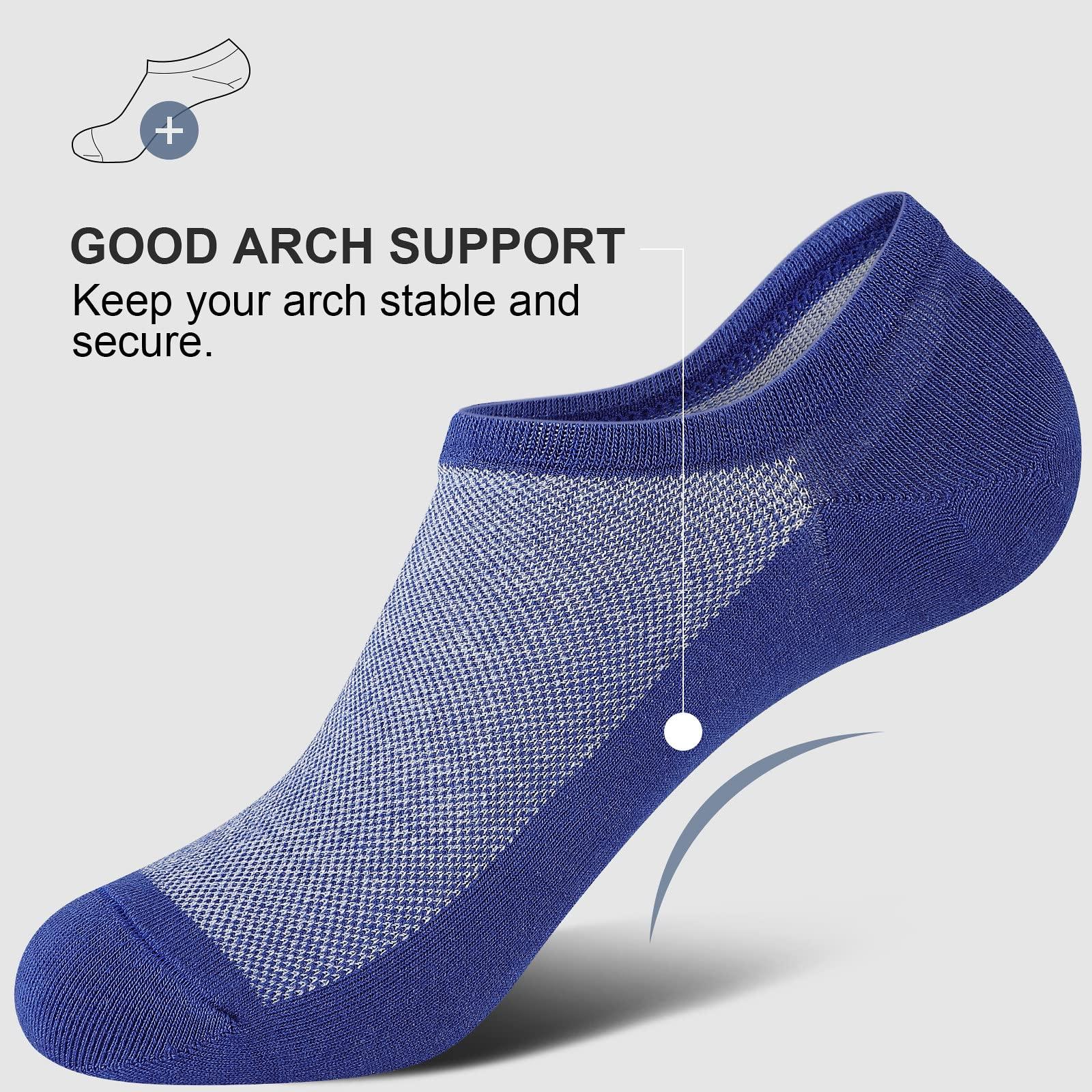 wernies No Show Socks Men, Low Cut Ankle Short Casual Cotton Socks with Non Slip Grips 6-10/11-13 - Image 2