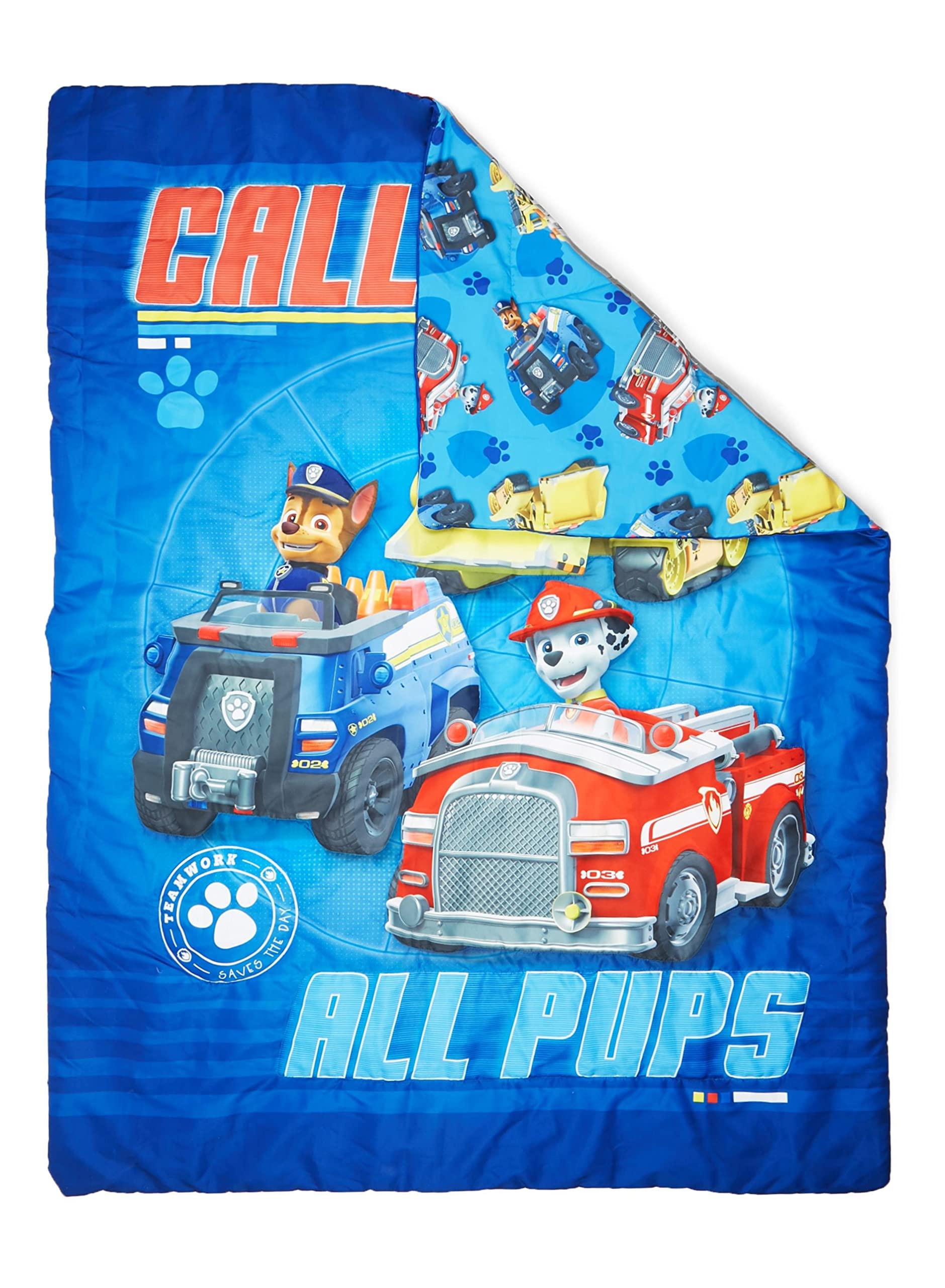 Paw Patrol Calling All Pups 4 Piece Toddler Bedding Set – Includes Comforter, Sheet Set – Fitted + Top Sheet + Reversible Pillowcase for Boys Bed, Blue - Image 5