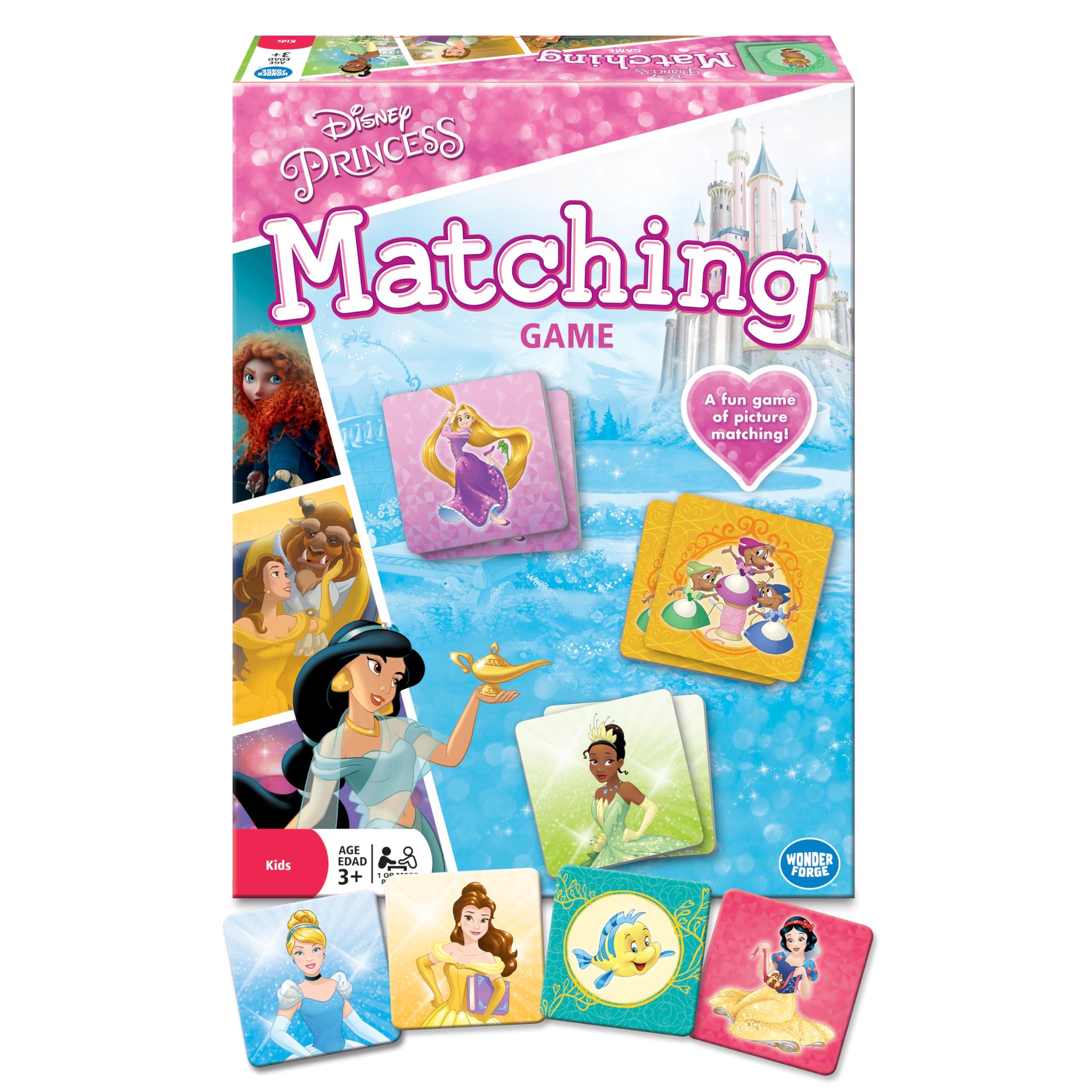 Wonder Forge Disney Princess Matching Game – Fun Memory Game for Kids Ages 3 and Up – Toddler Learning Toy Featuring Belle, Ariel, and Elsa and more Disney Princesses - Packaging May Vary - Image 7