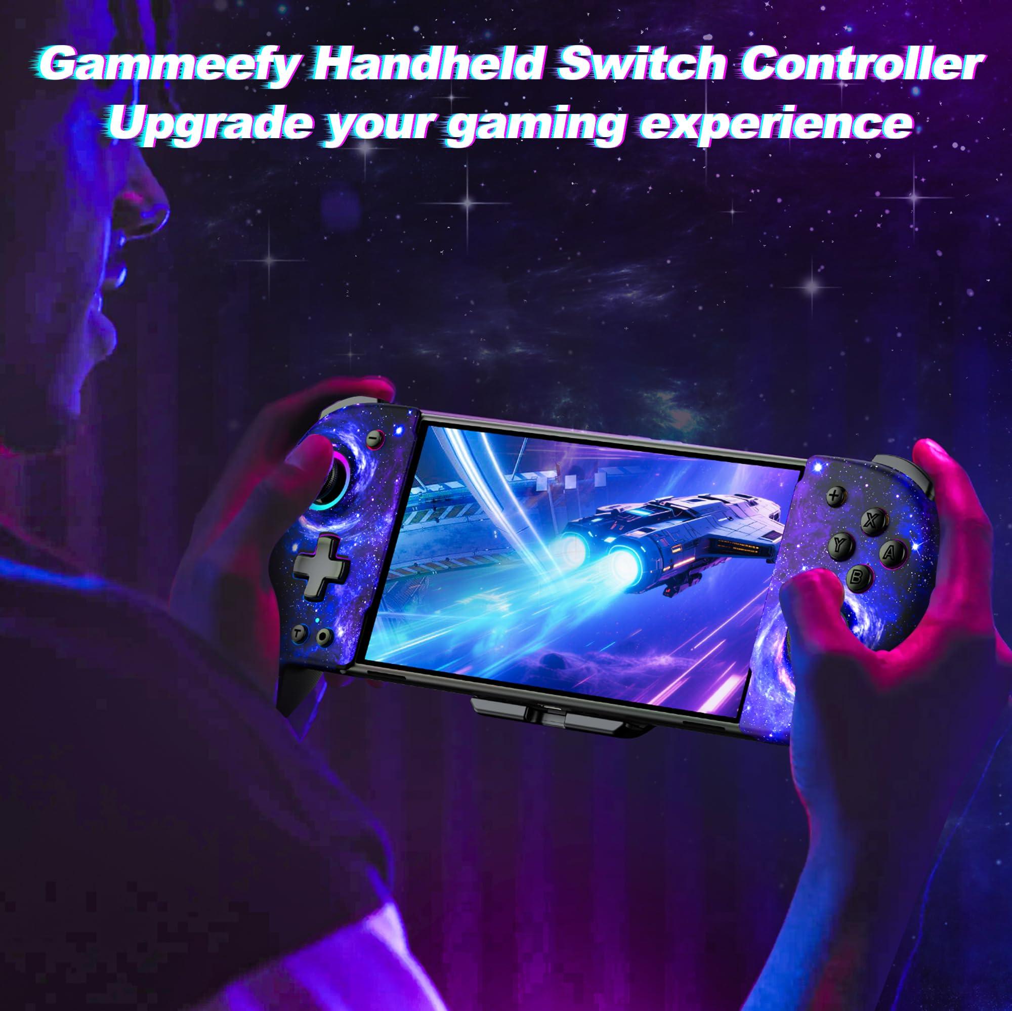 Gammeefy Switch Controllers, Hall Effect Joystick Switch Joypad forSwitch/OLED, Full-Size Grip Wireless Switch Pro Controller with 9 Color Lights. Ideal for Those Who Prefer Handheld Mode Wii Skins - Image 7